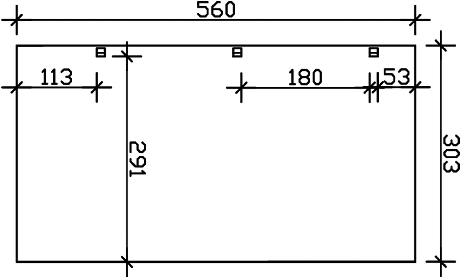 Skanholz Einzelcarport »Harz«, Nadelholz, 291 cm, Nussbaum, Stellplatzerweiterung 303x560cm, schwarze Schindeln