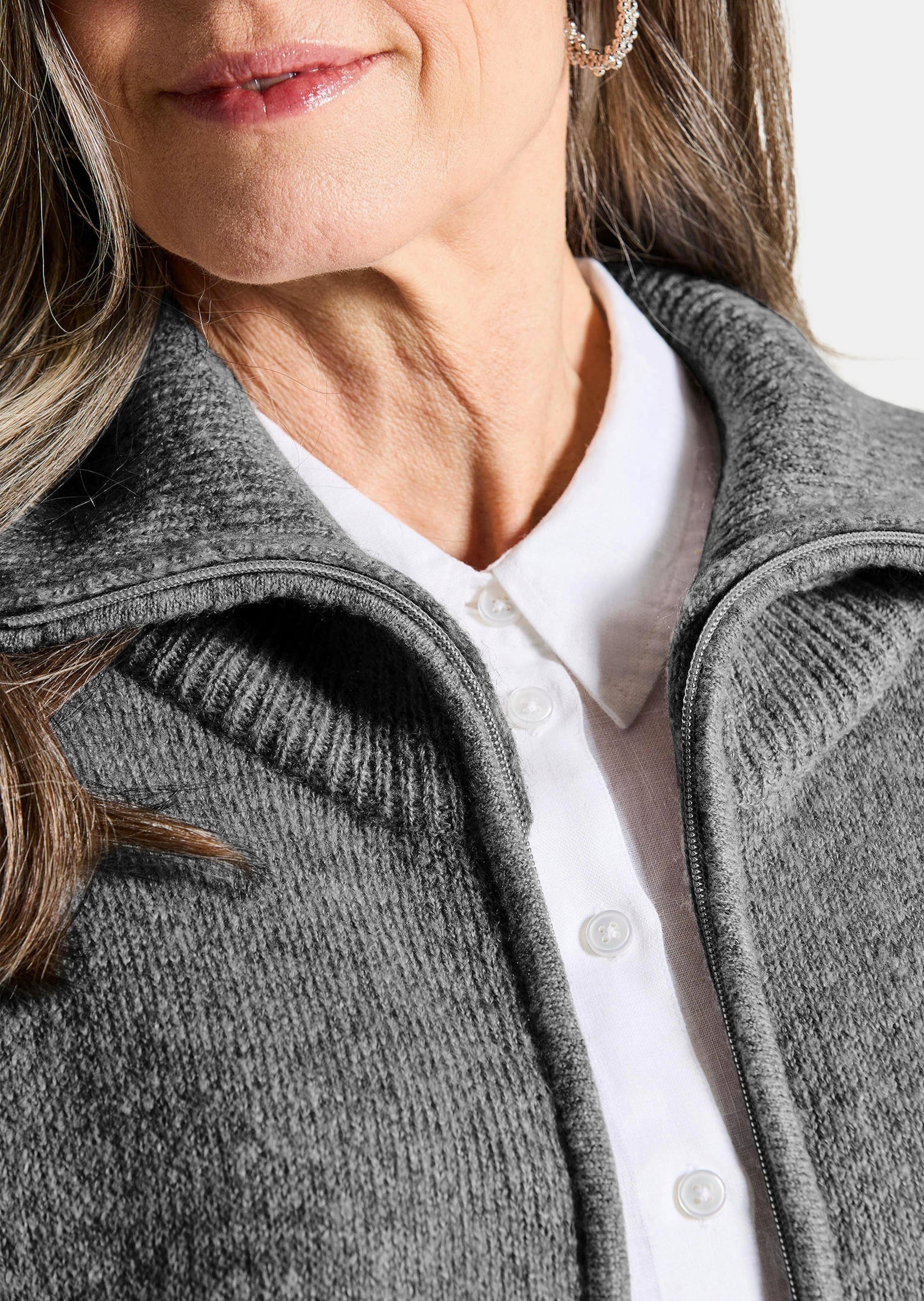 GOLDNER Kurzweste »Kurzgröße Melierte Weste mit Reißverschluss«