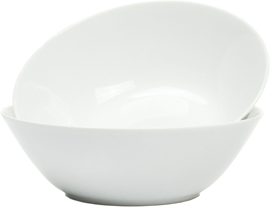 Retsch Arzberg Schale "Servierschale HEIKE WEISS 25 cm, Set 2-teilig, rund Porzellan" 2 Stk. aus Porzellan Formschöne Servier- & Beilagenschalen im 2er Pack – edel & zeitlos -