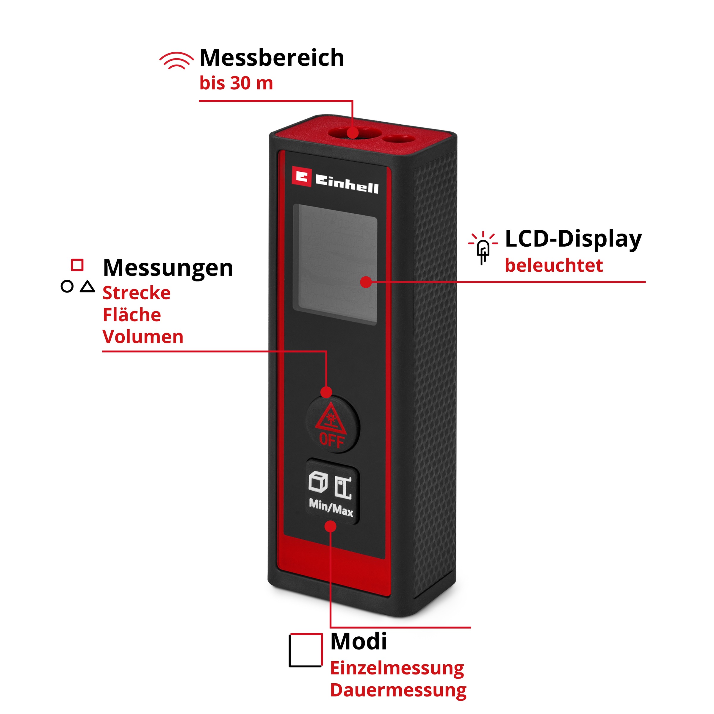 Einhell Lasermessgerät »Laser-Distanzmesser TC-LD 30 R«
