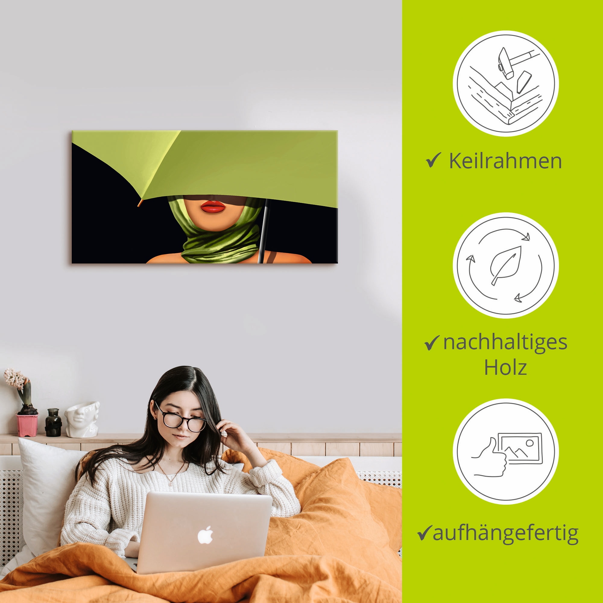Artland Wandbild »Rote Lippen«, Mode, (1 St.), als Leinwandbild, Poster, Wandaufkleber in verschied. Größen