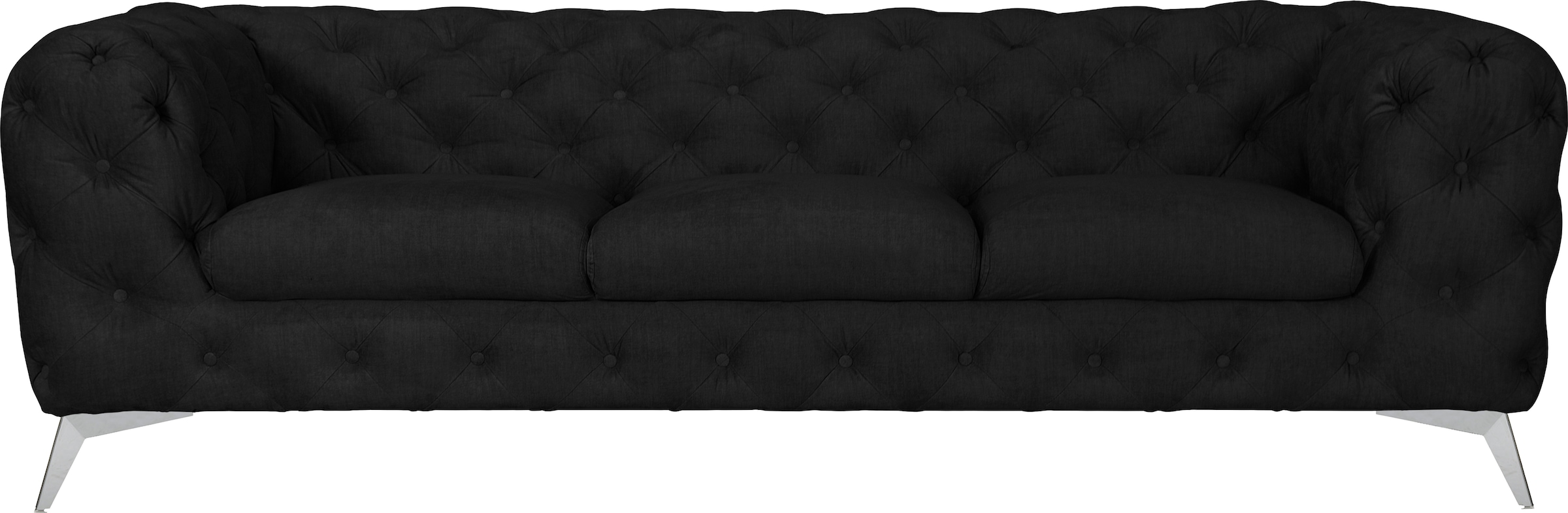 Leonique Chesterfield-Sofa "Glynis", aufwändige Knopfheftung, moderne Chesterfield Optik, Fußfarbe wählbar