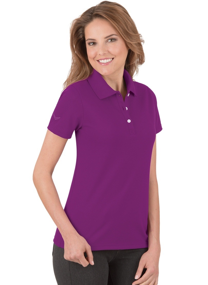 TRIGEMA Damen Poloshirt "TRIGEMA Poloshirt", lila, Basic, Gr. XS, 100% Baumwolle, Shirts