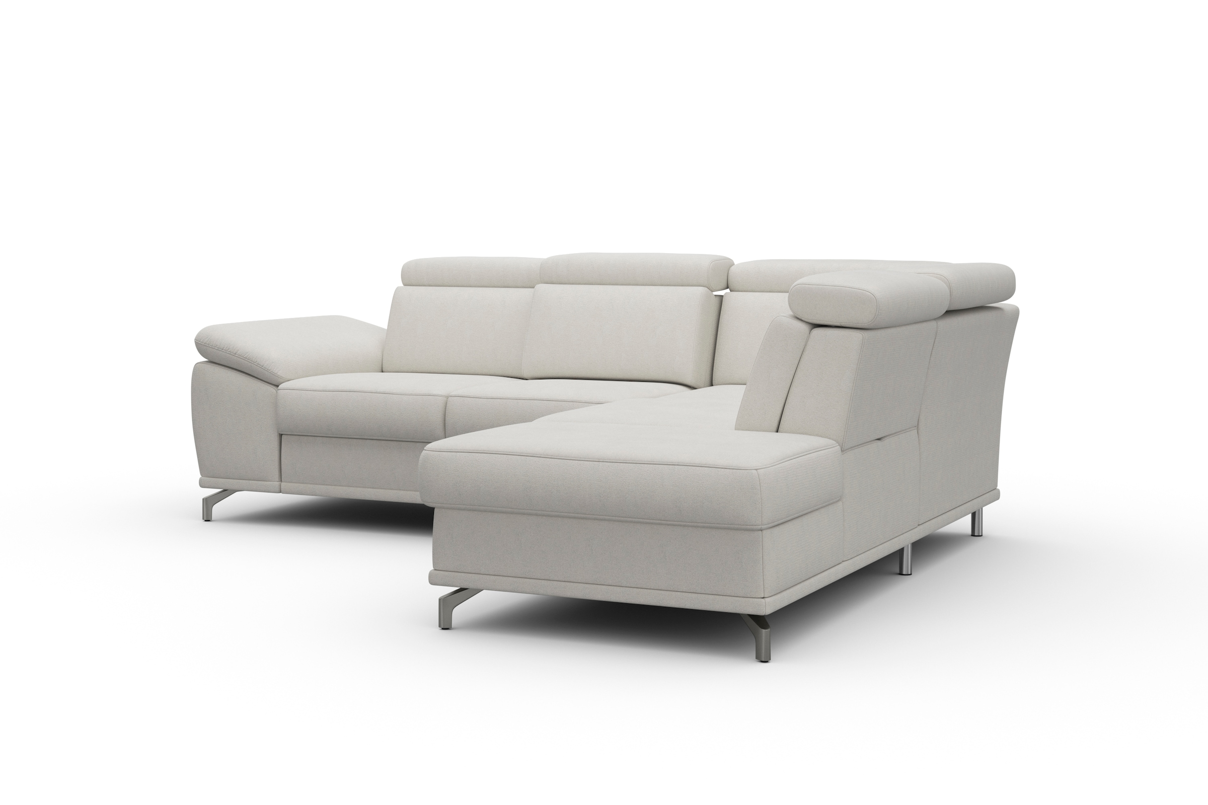 sit&more Ecksofa »Cabrio L-Form, mit Sitztiefenverstellung, Arm- und Kopfteilverstellung«, 3 Nierenkissen, Federkern, optional Bettfunktion und Stauraum