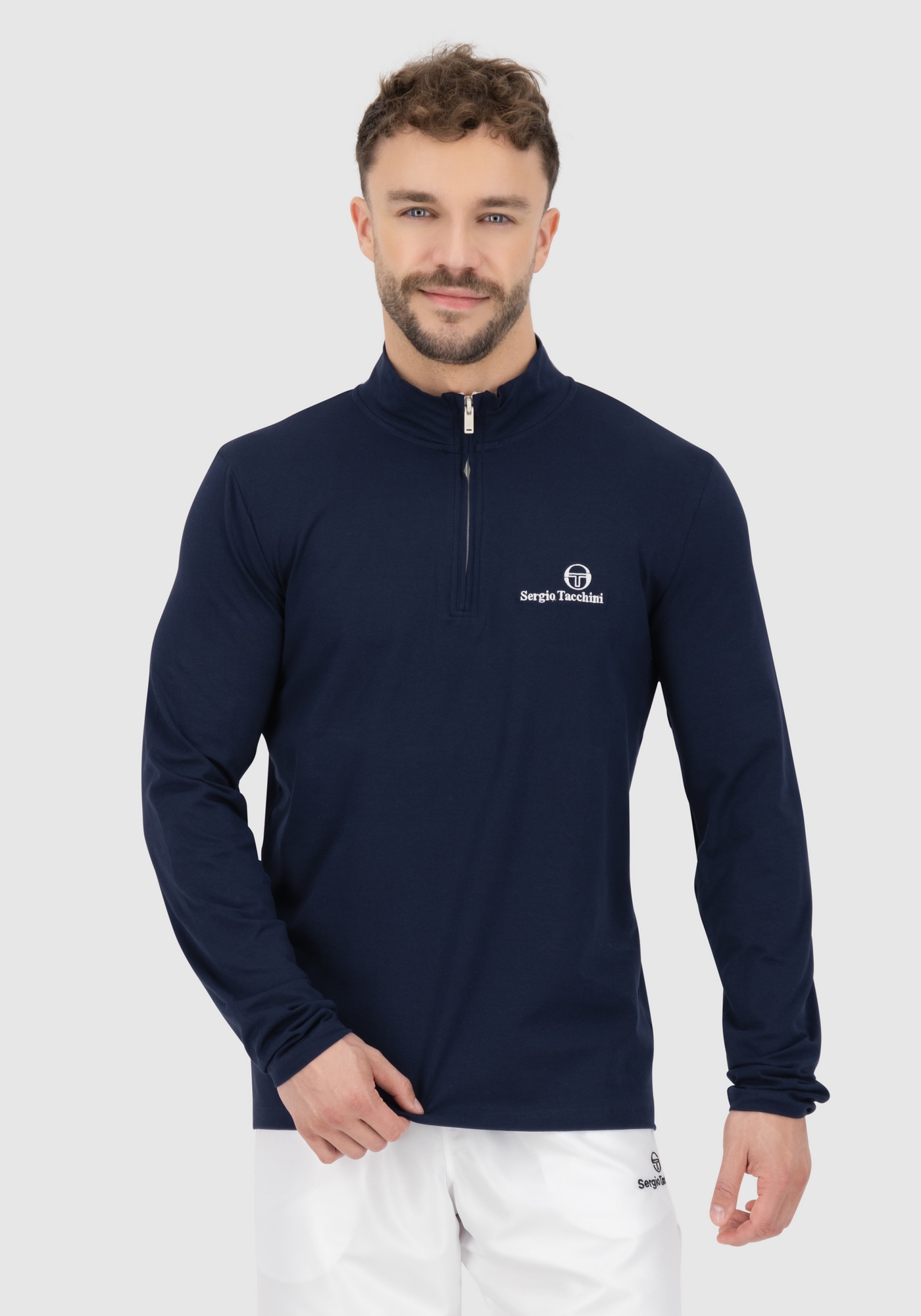 Sergio Tacchini Sweatshirt »DAYTONE HIGH NECK TOP _ Herren«, Langarmshirt Herren, leichtes Sweatshirt, T-Shirt lang, Outdoor, Sale