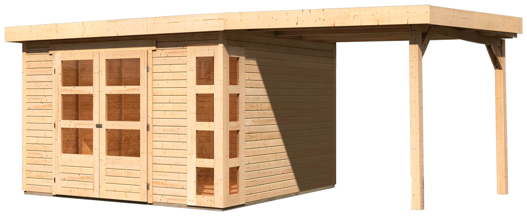 Karibu Gartenhaus "Nordsee 6" mit Schleppdach 2,40 m Breite günstig online kaufen