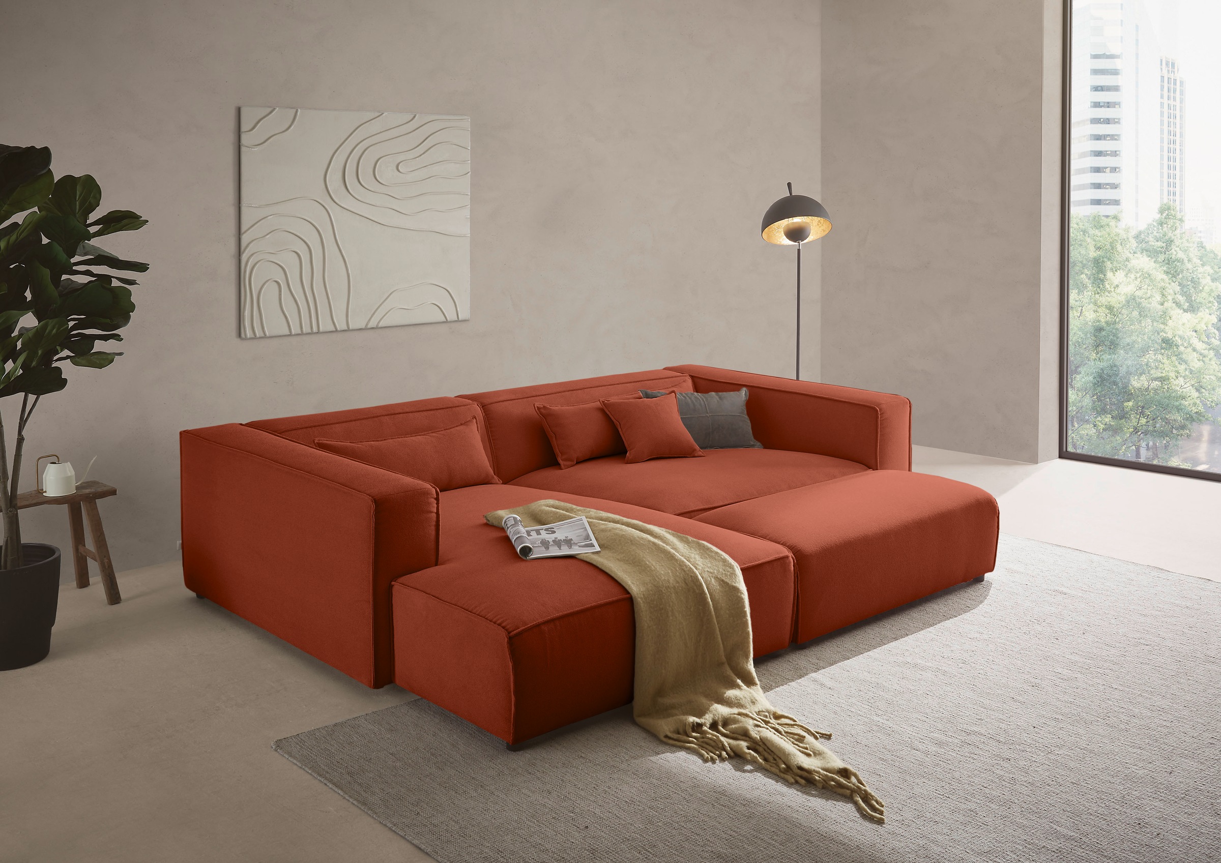 LeGer Home by Lena Gercke Ecksofa "PIARA XXL, L-Form, Schlaffunktion, Cord, günstig online kaufen