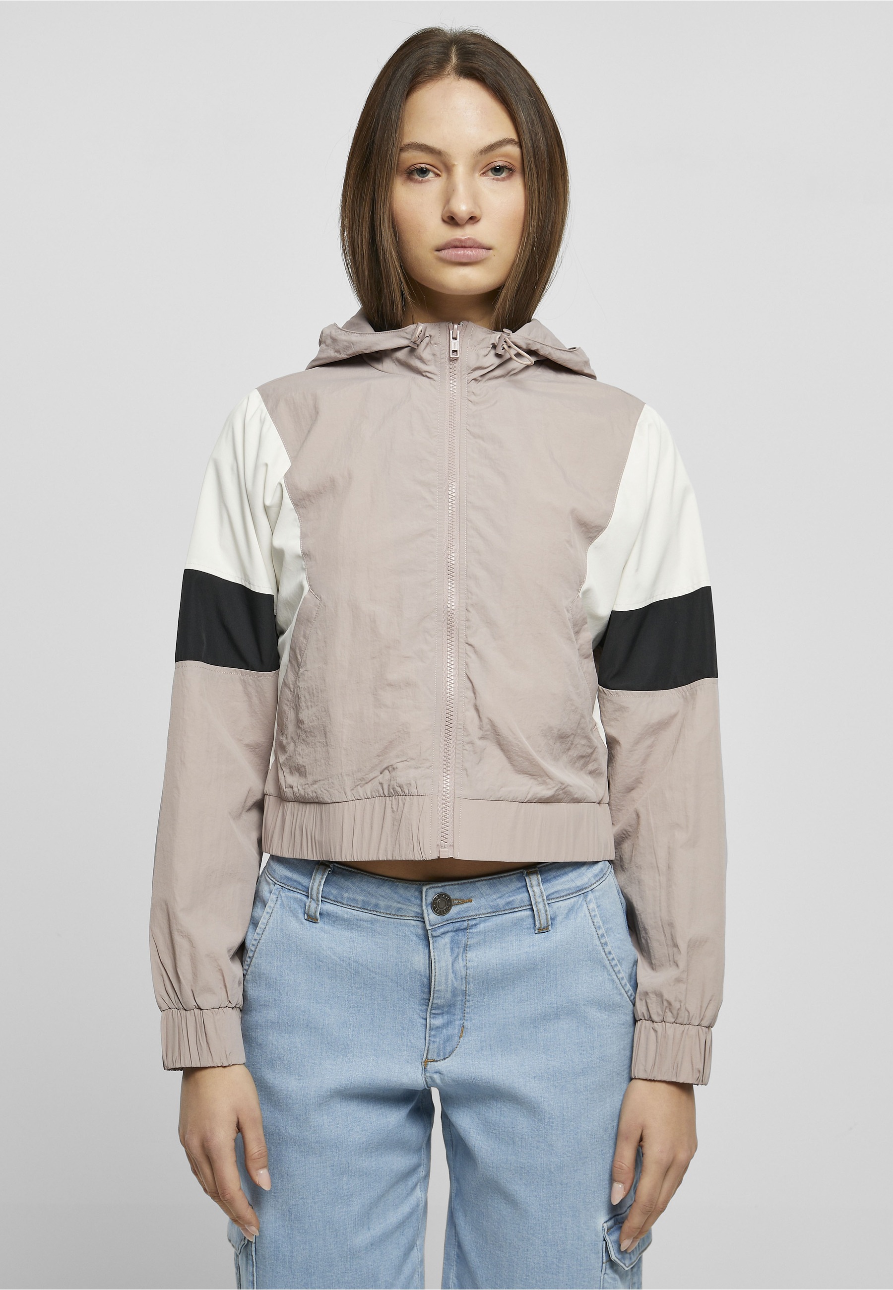 URBAN CLASSICS Langmantel »Urban Classics Damen Ladies Short 3-Tone Crinkle Jacket«