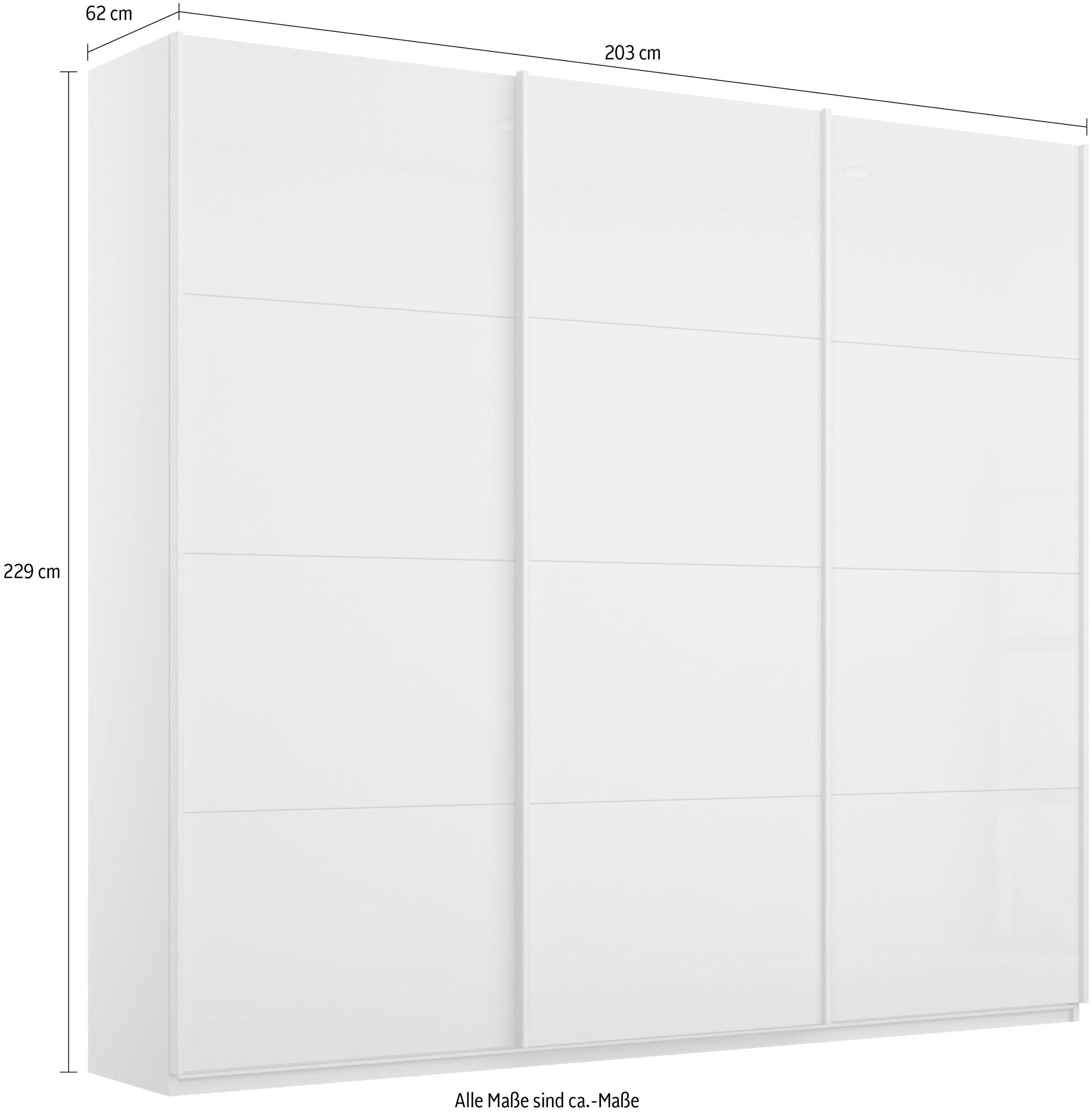 rauch Schwebetürenschrank »Koluna«, Glasfront, inkl. 2 Innenschubladen sowie extra Böden