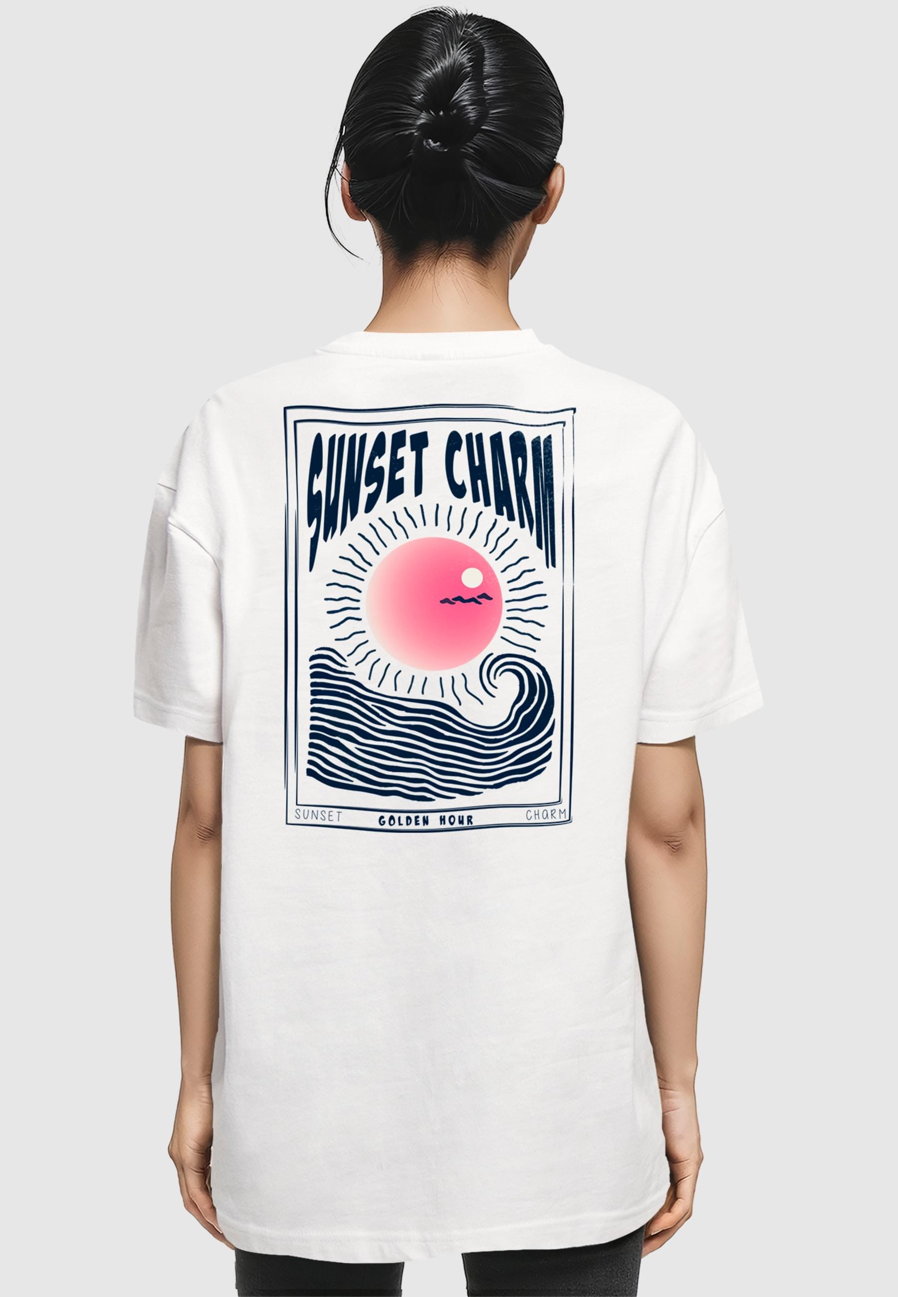 Merchcode T-Shirt »Merchcode Ladies Sunset Charm Oversized Tee«, (1 tlg.)