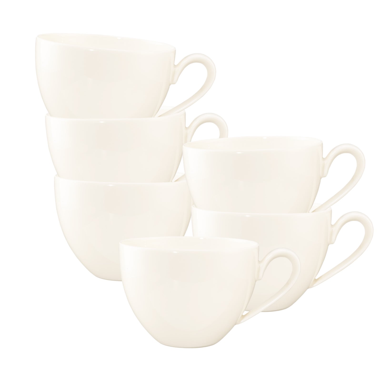 Seltmann Weiden Tasse "Milchkaffeetassen Savona Fine Diamond 340 ml 6er Set creme" Spülmaschinenfest, Mikrowellensicher, Ofenfest