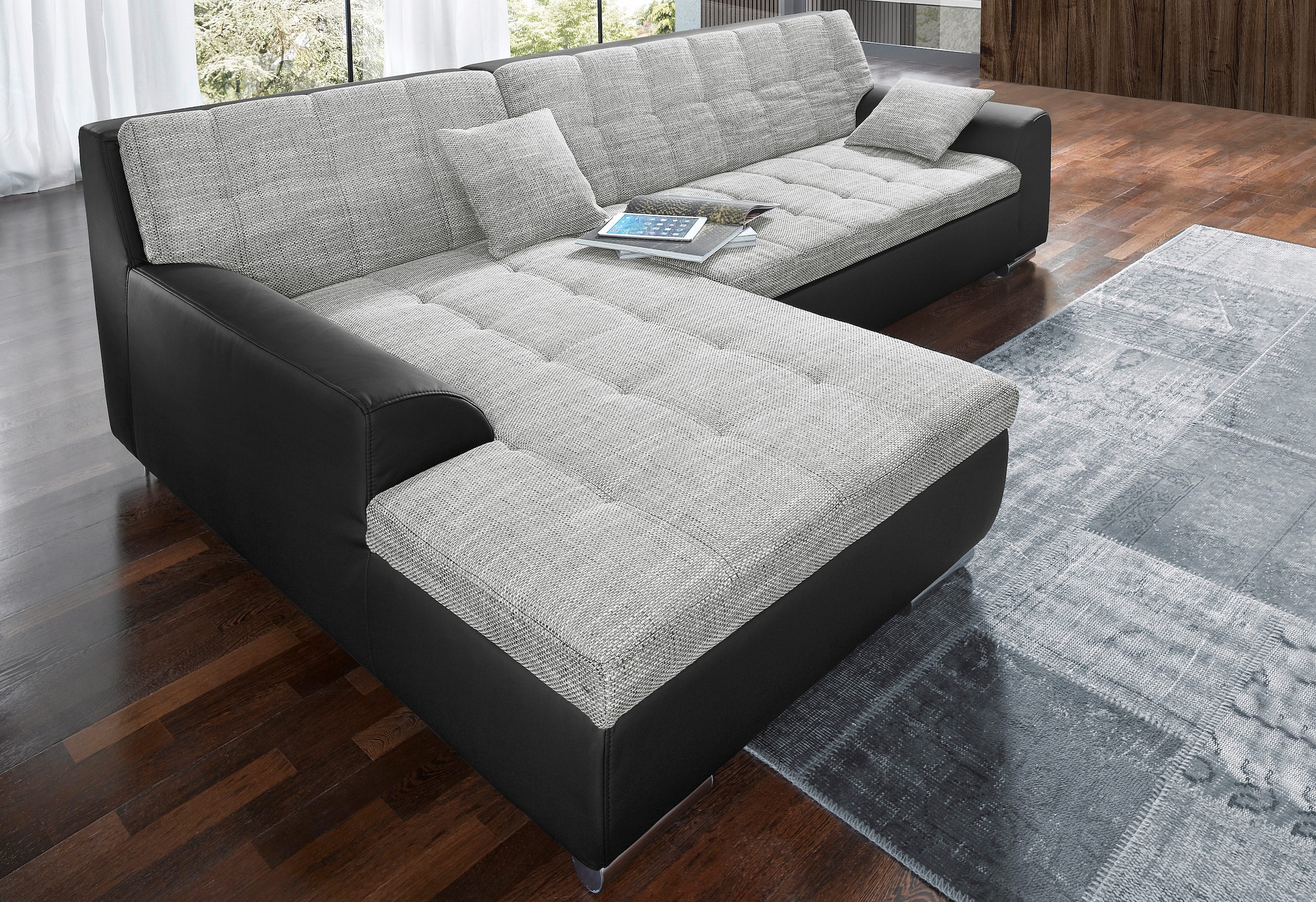 DOMO collection Ecksofa "Treviso viele Bezüge, auch in Cord, L-Form, B/T/H: günstig online kaufen