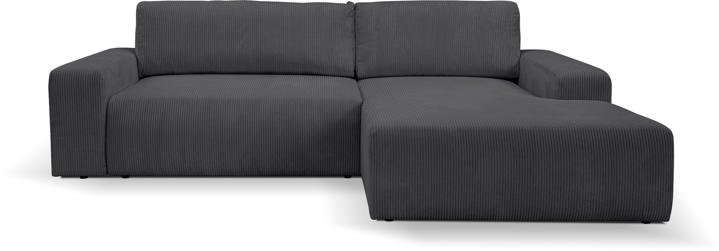 WERK2 Ecksofa »Rotterdam-L mit Bett & Bettkasten, urban Design, bequem, Cord« Cord, L-Form, Schlaffunktion, Bettkasten