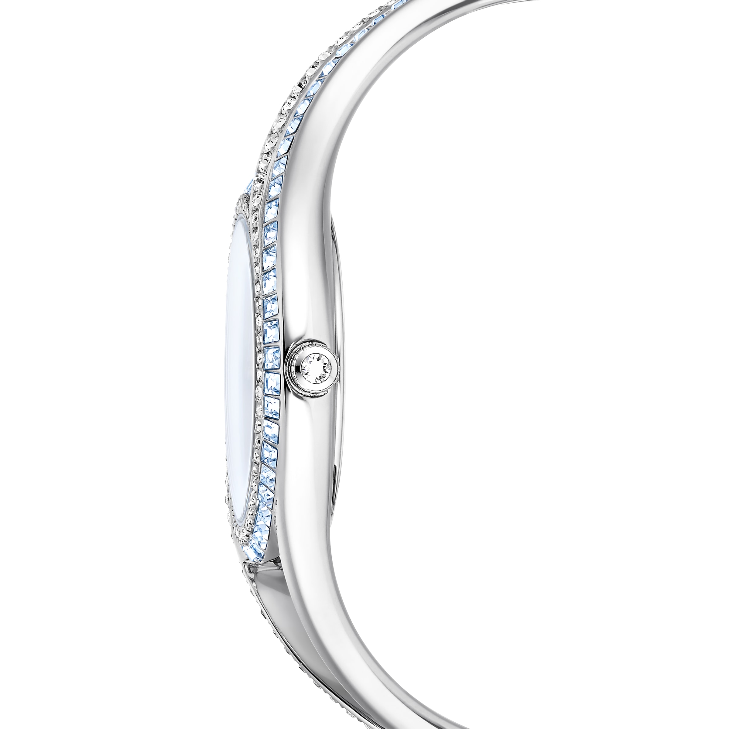 Swarovski Quarzuhr »HYPERBOLA BANGLE«, Armbanduhr, Damenuhr, Swiss Made, Edelstahlarmband, analog