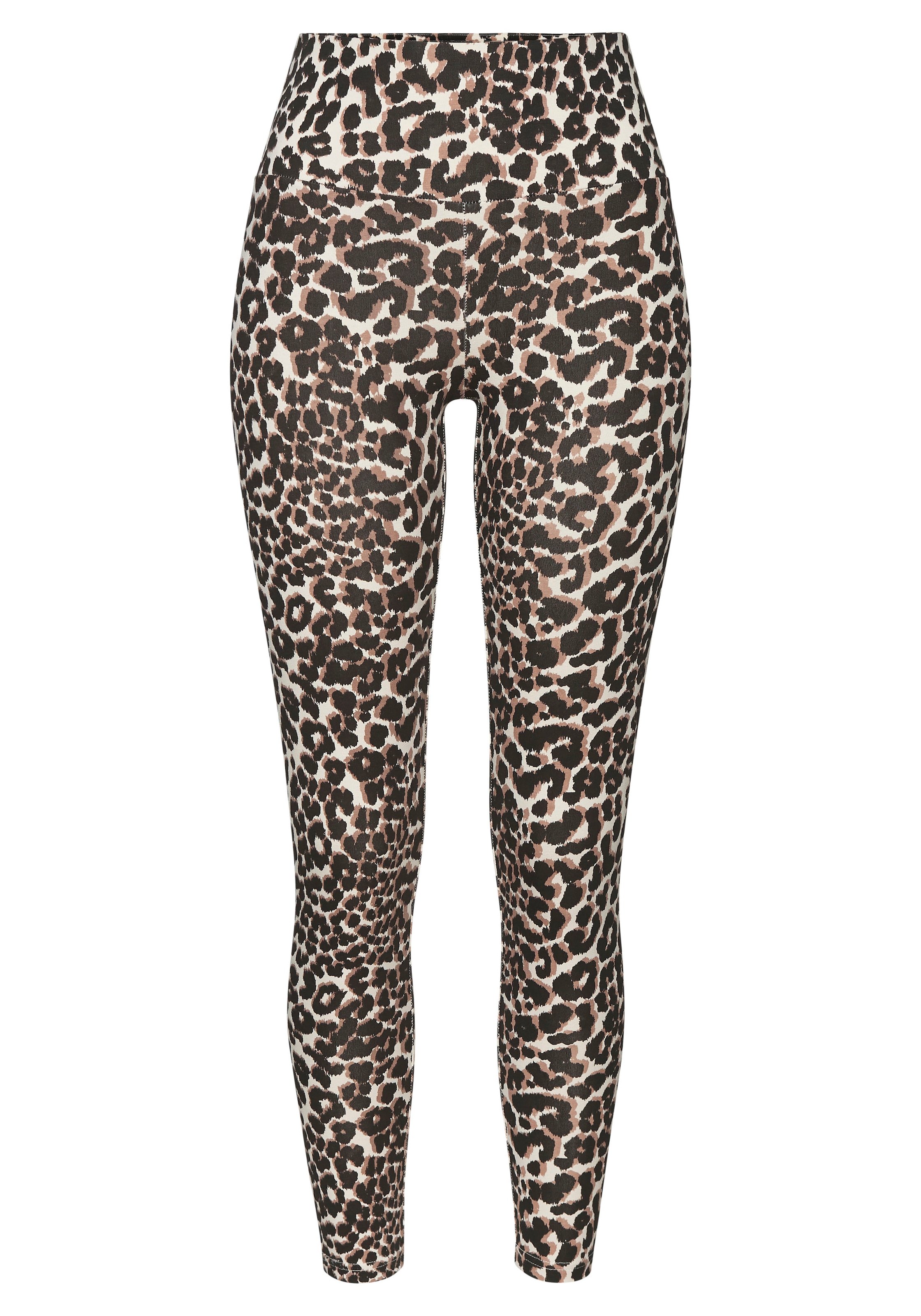 LASCANA ACTIVE Leggings, in Leopardenmuster, mit breitem Bündchen