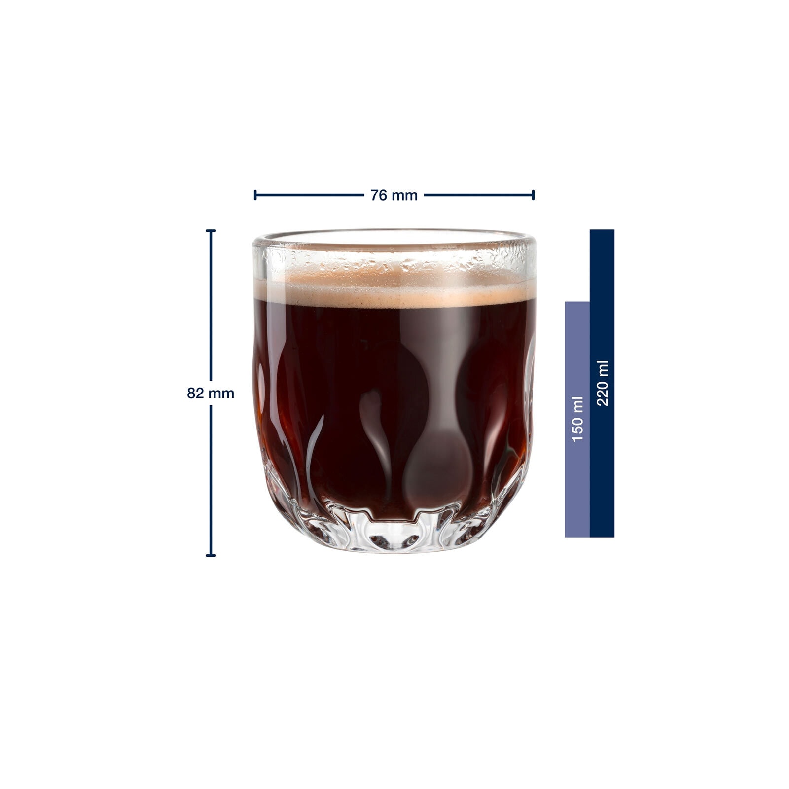 LEONARDO Latte-Macchiato-Glas »Kaffeegläser (3) Gocce 220 ml 2er Set transparent«