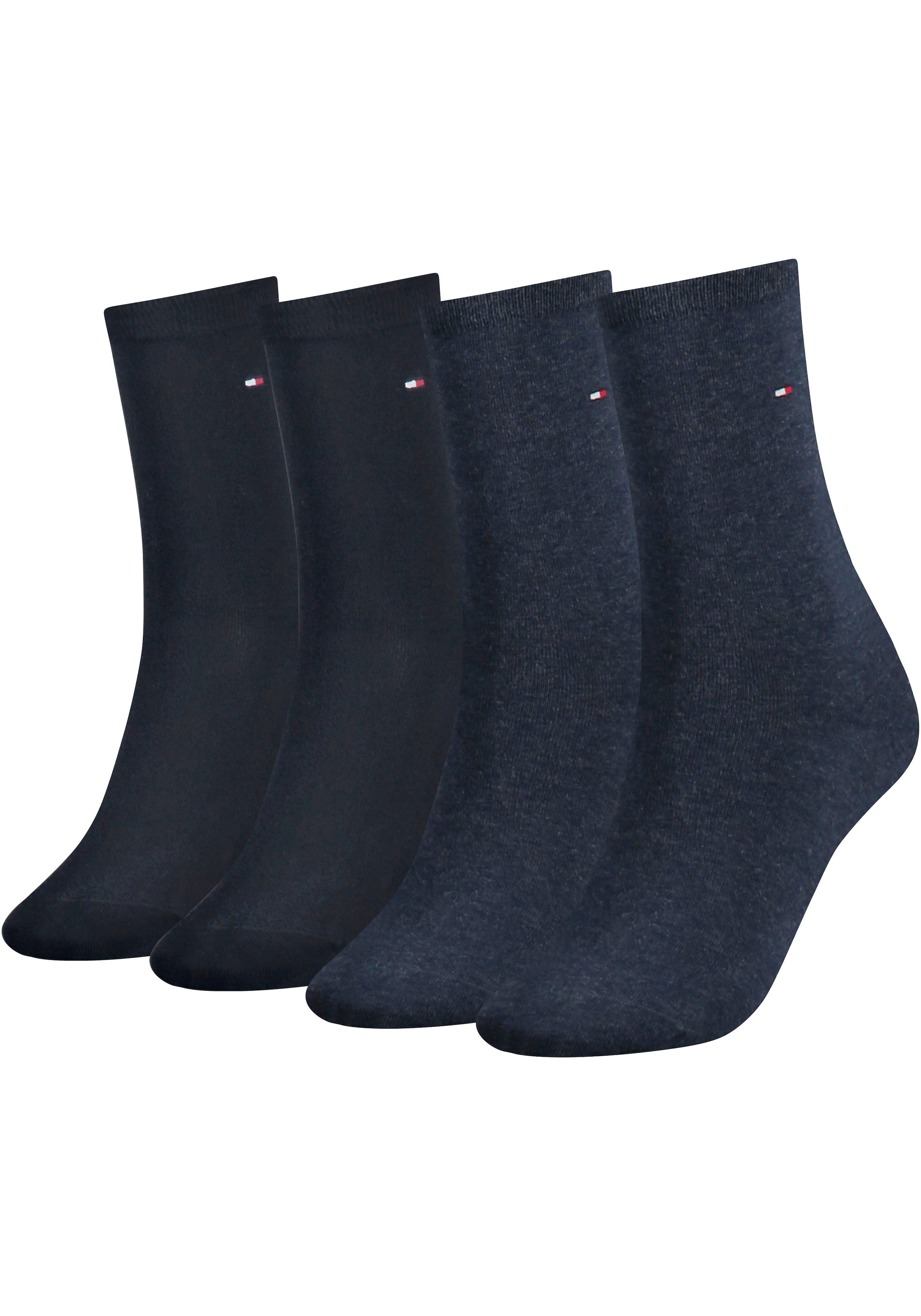 Tommy Hilfiger Socken "TH WOMEN 4P SOCK ECOM", (4 Paar), mit Logostickerei