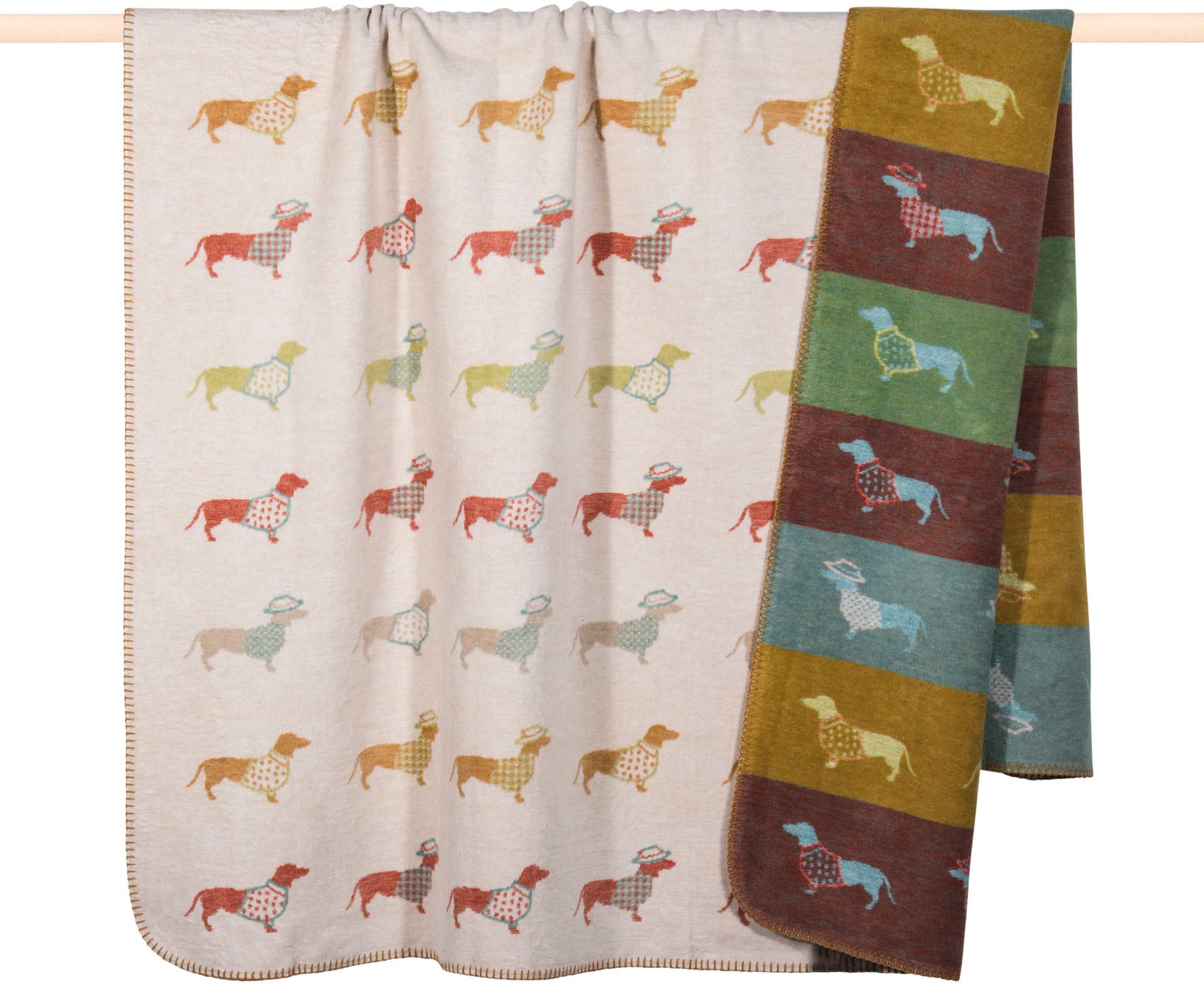 PAD Wohndecke "DACKEL" Made in Europe, Kuscheldecke, Wendefunktion, 150x200 cm