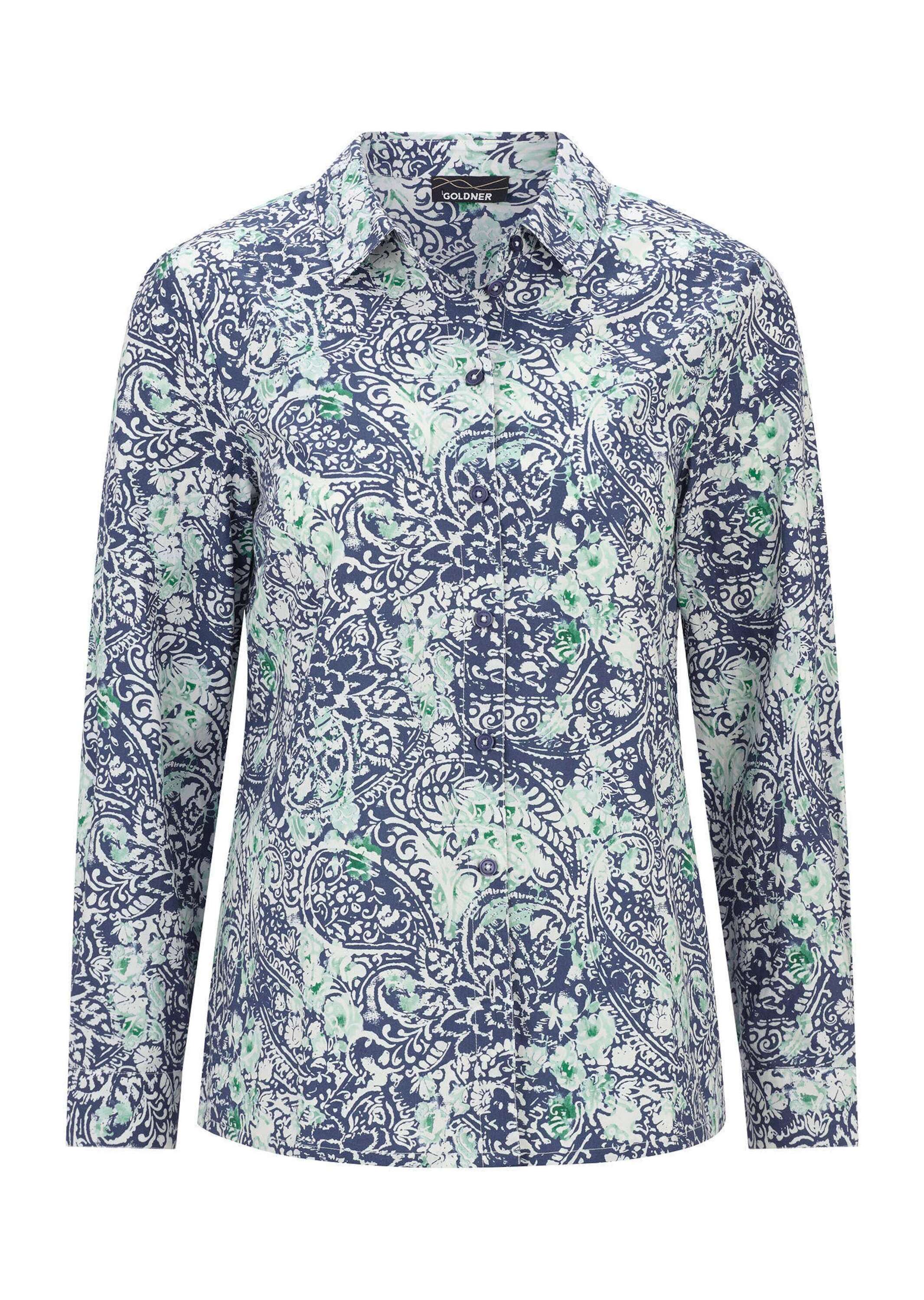 GOLDNER Hemdbluse "Hemdbluse mit Paisley-Druck" Sattel im Rückteil