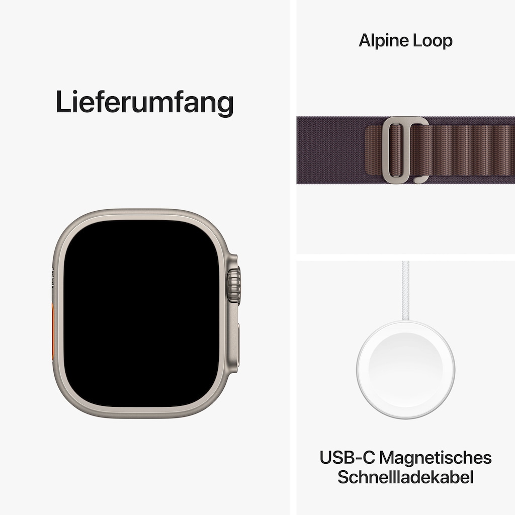 Apple Smartwatch »Watch Ultra 2 GPS 49 mm + Cellular Titanium L«, (Watch OS 10)