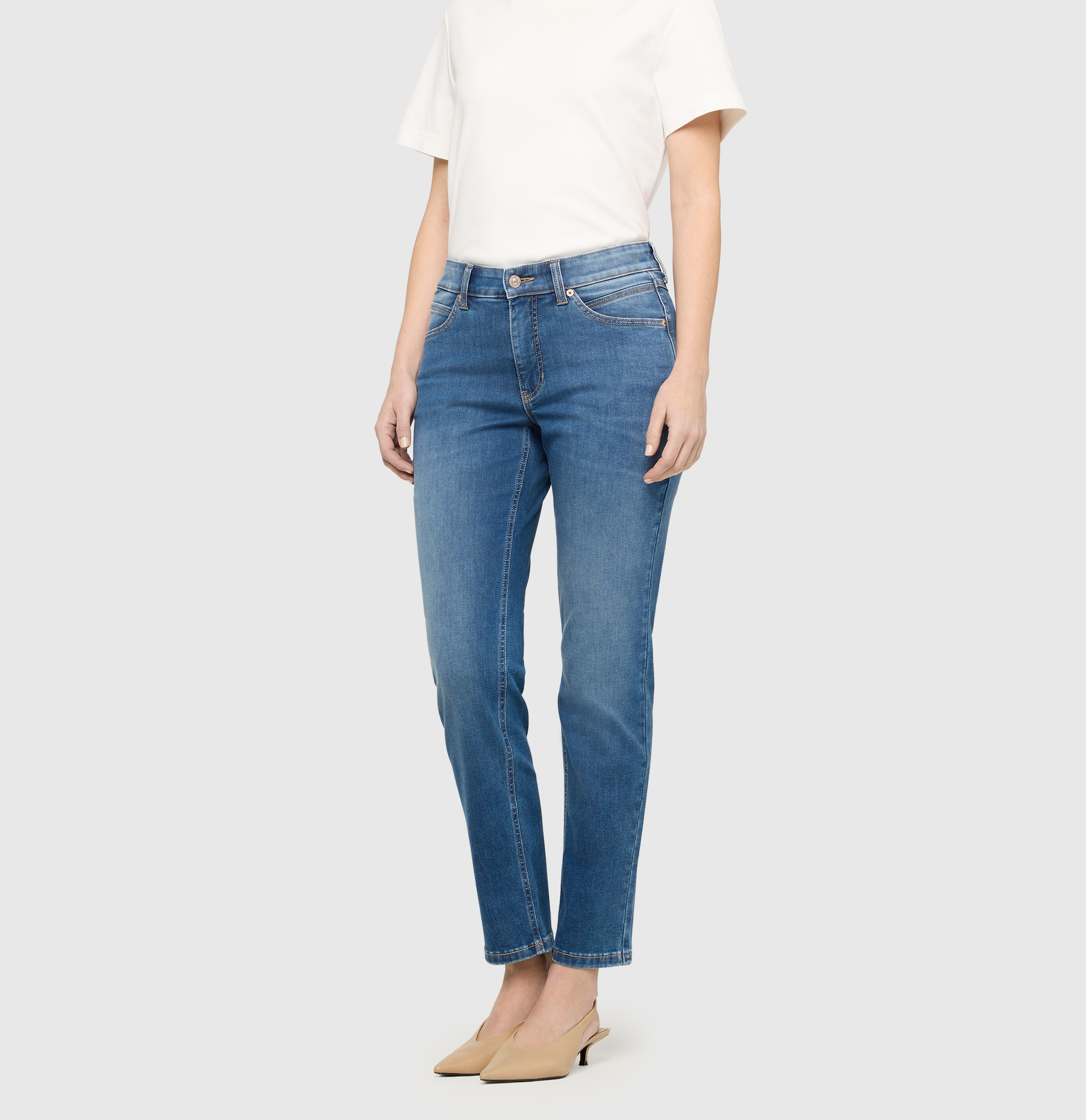 MAC "MACMELANIE" Figurformende Denim-Qualität mit hervorragendem Rücksprung-Verhalten