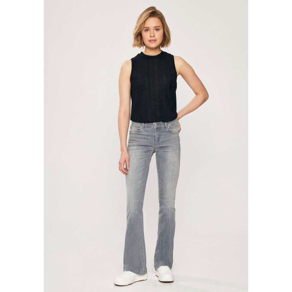 Damenmode Jeans LTB Schlagjeans »FALLON«, mit weit ausgestelltem Bein, normaler Leibhöhe und Stretch-Anteil grau