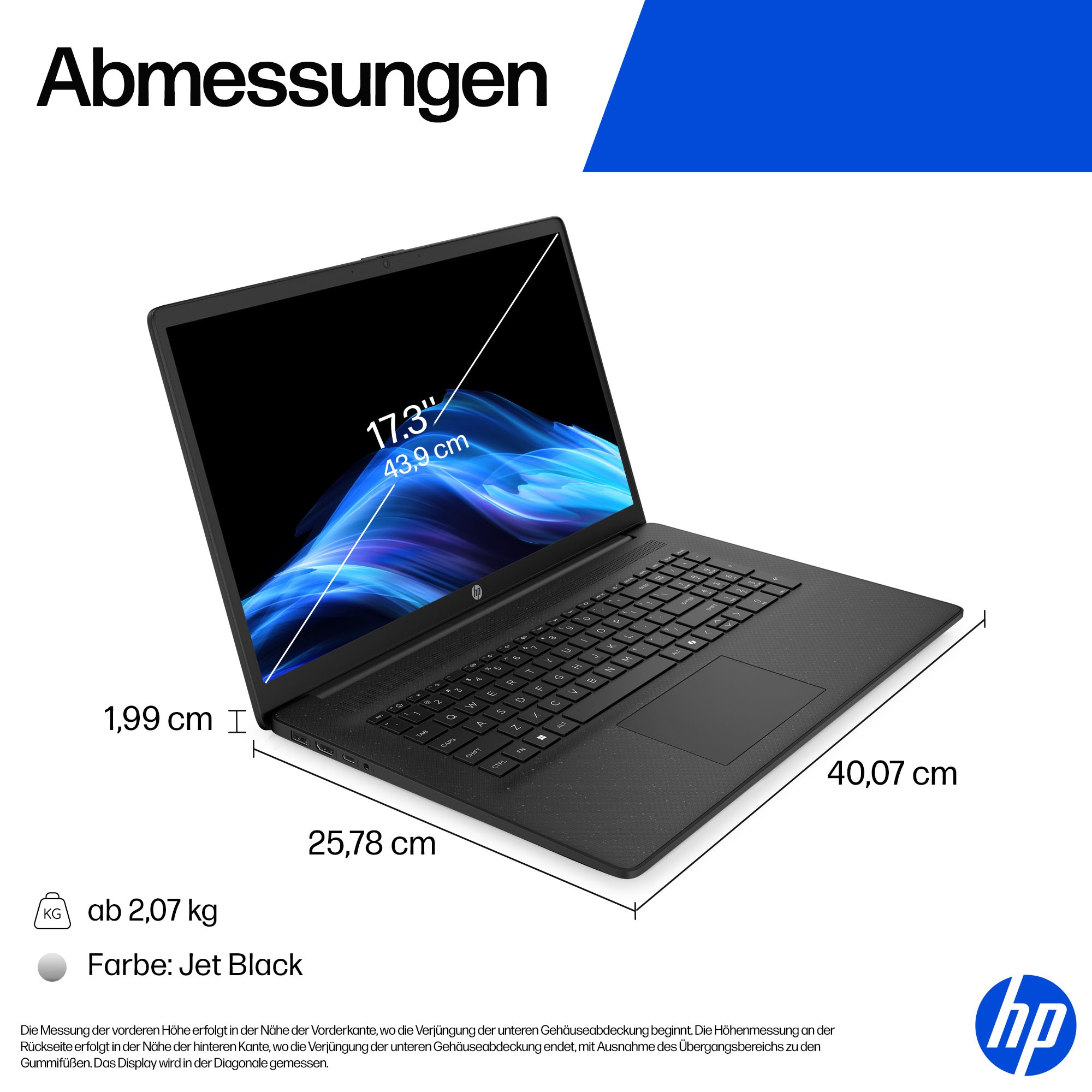 HP Notebook »17-cp AMD« 43,9 cm / 17,3 ″ AMD Ryzen 7 Radeon Graphics 1.000 GB SSD