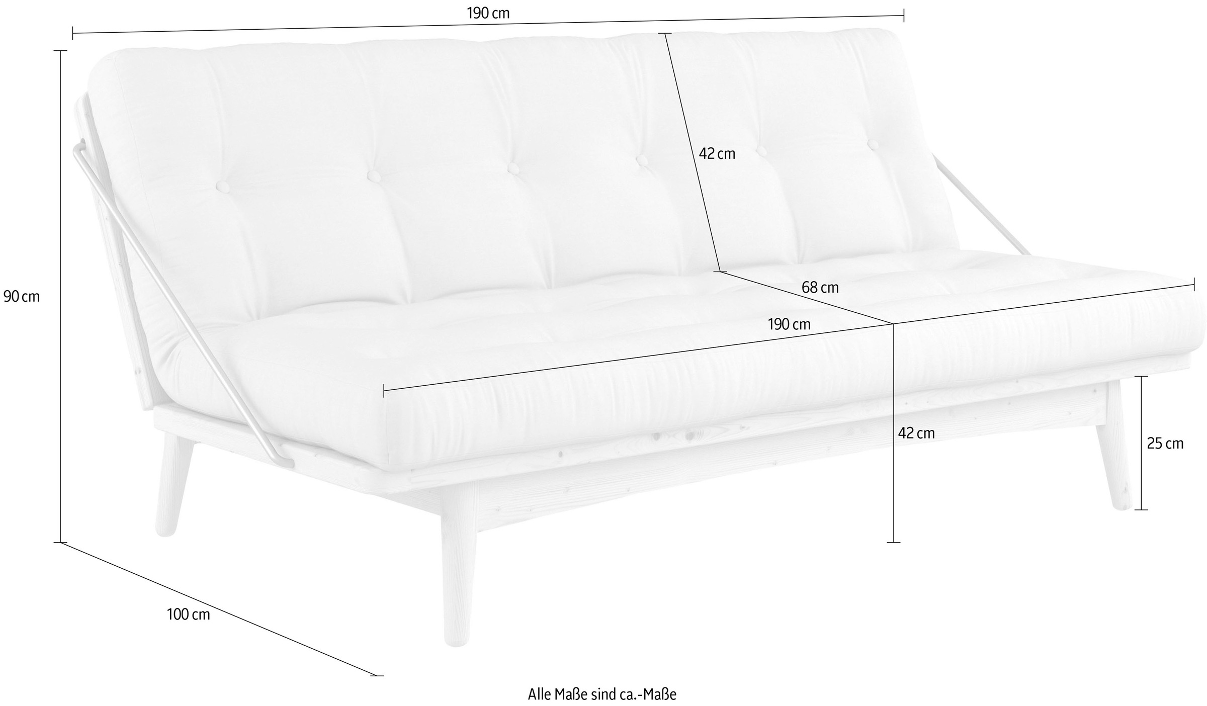 Karup Design Schlafsofa »Folk«, aus massiven Kiefernholz, inkl. Futonmatratze