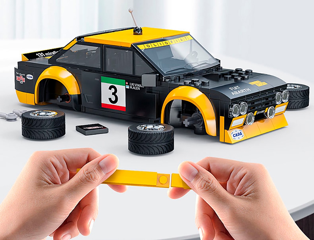 Jamara RC-Auto »CaDA, Fiat Abarth 131 1:20 schwarz 2,4GHz Bricks«, (216 tlg.)