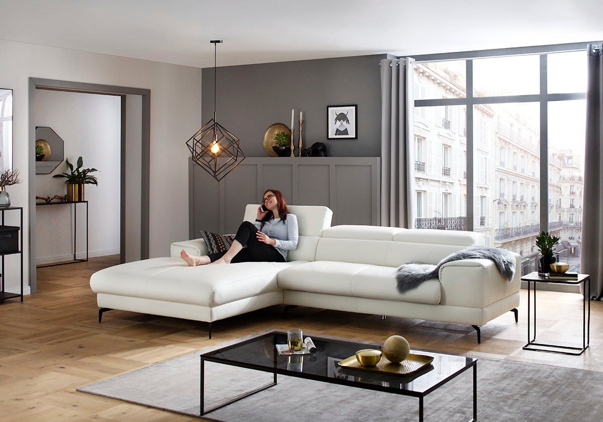 W.SCHILLIG Ecksofa "piedroo, Designsofa mit tollem Sitzkomfort, L-Form", Ko günstig online kaufen