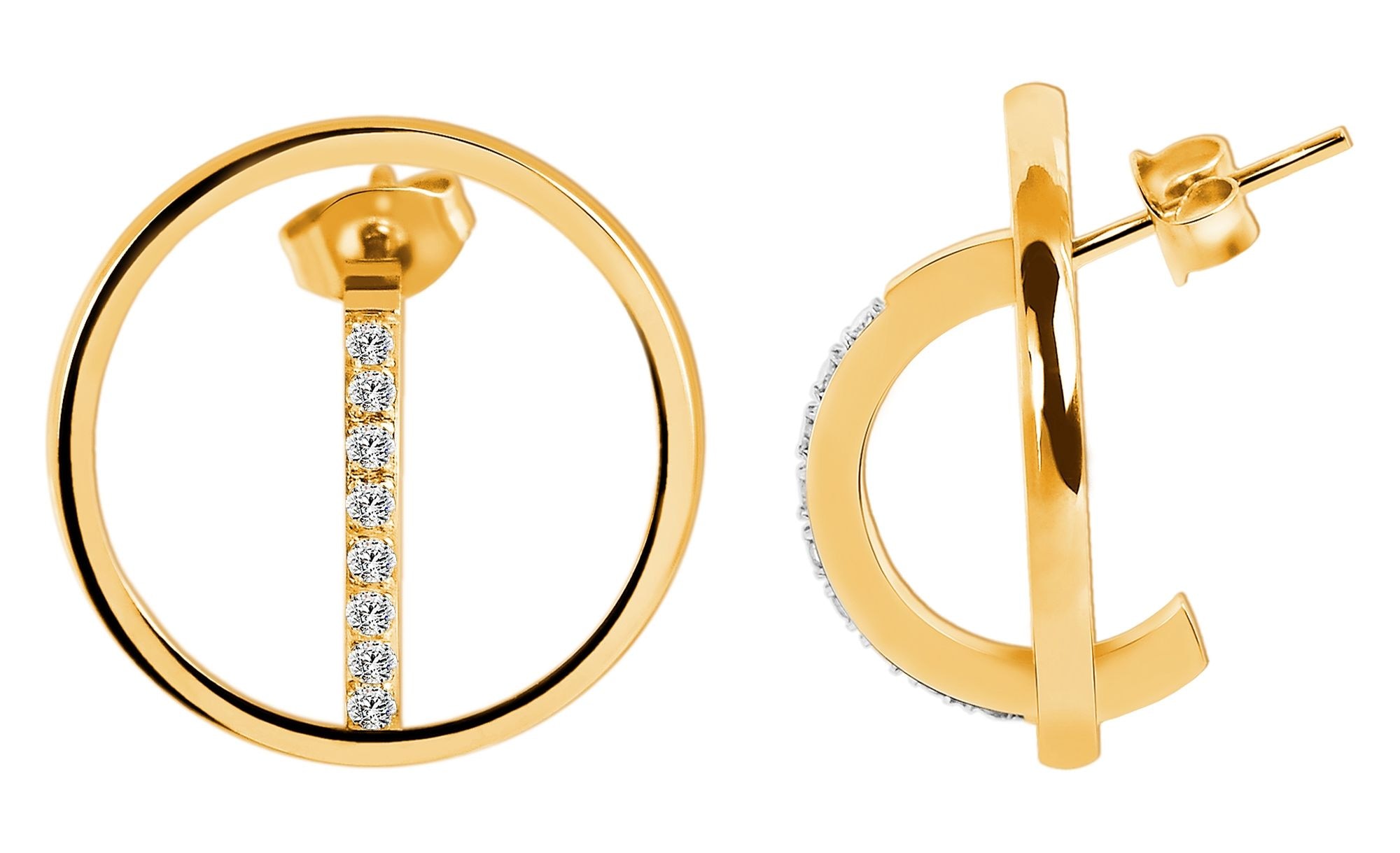 Adelia´s Paar Ohrhänger "Ohrringe – Ohrstecker aus Edelstahl mit Strass Steinchen" Perfekt als Geschenk zum Geburtstag