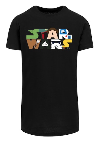 Kurzarmshirt »F4NT4STIC Herren Star Wars Character Logo with Shaped Long Tee«, (1 tlg.)