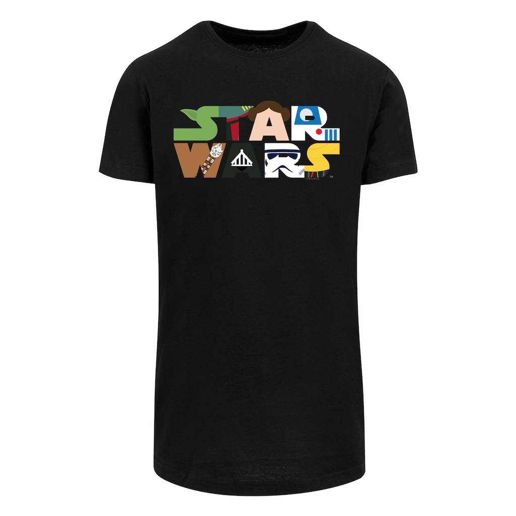 F4NT4STIC Kurzarmshirt »F4NT4STIC Herren Star Wars Character Logo with Shaped Long Tee«, (1 tlg.)