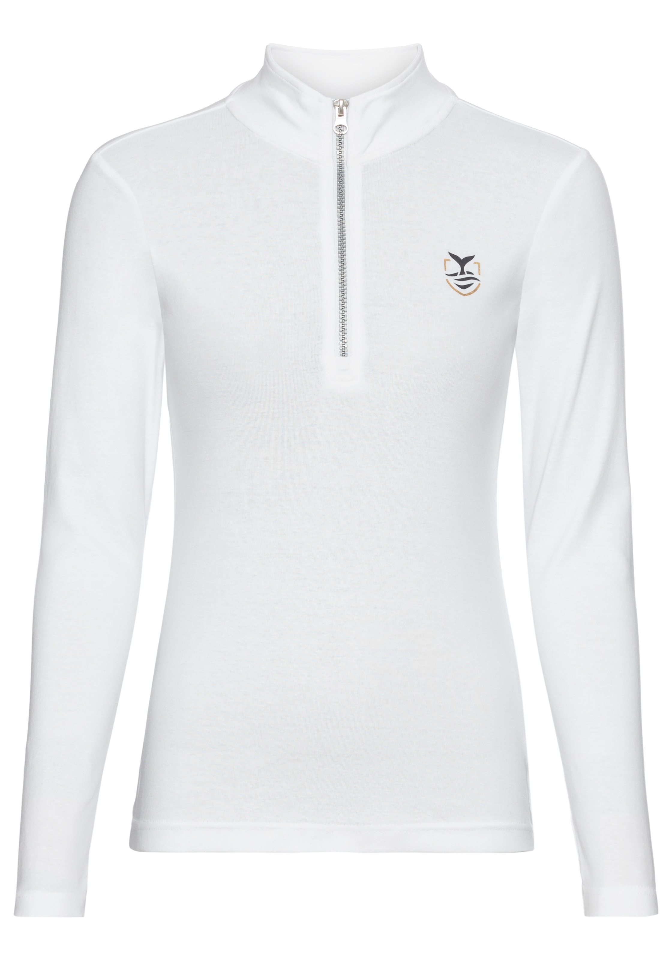 DELMAO Langarmshirt, mit Troyer-Kragen