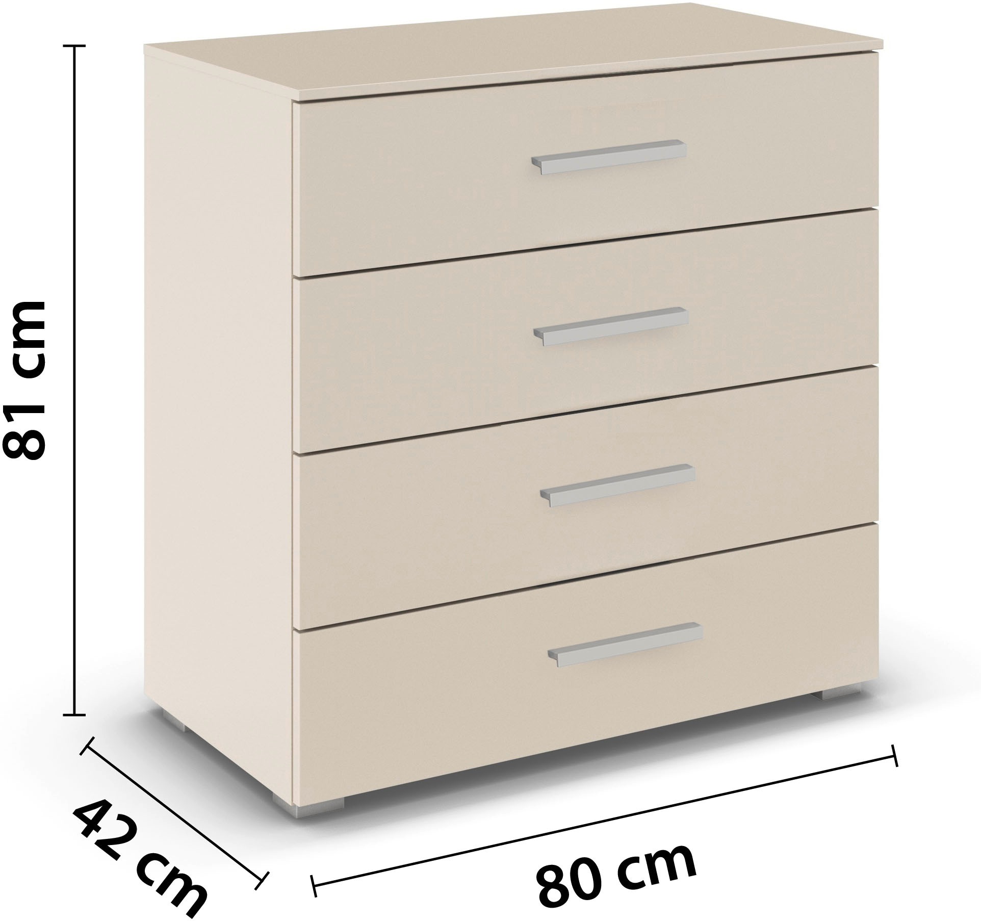rauch Schubkastenkommode »Sideboard Kommode Schubkastenkommode KOLUNA mit Dekorfront«, (Breite 80 cm inkl. Soft-Close-Funktion), vier große und geräumige Schubladen mit viel Stauraum MADE IN GERMANY