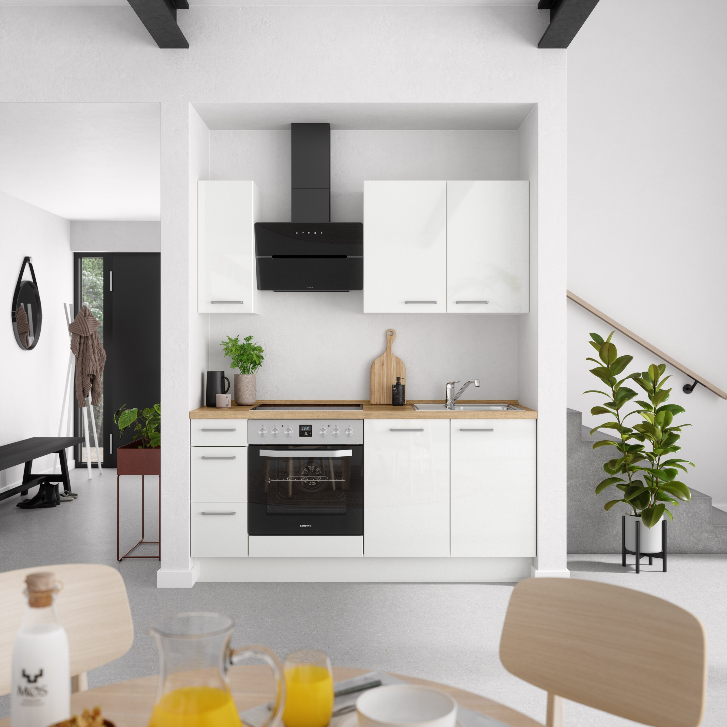 nobilia® Küchenzeile »"Flash II"«, vormontiert, Ausrichtung wählbar, Breite 180 cm, wahlw. mit E-Geräten