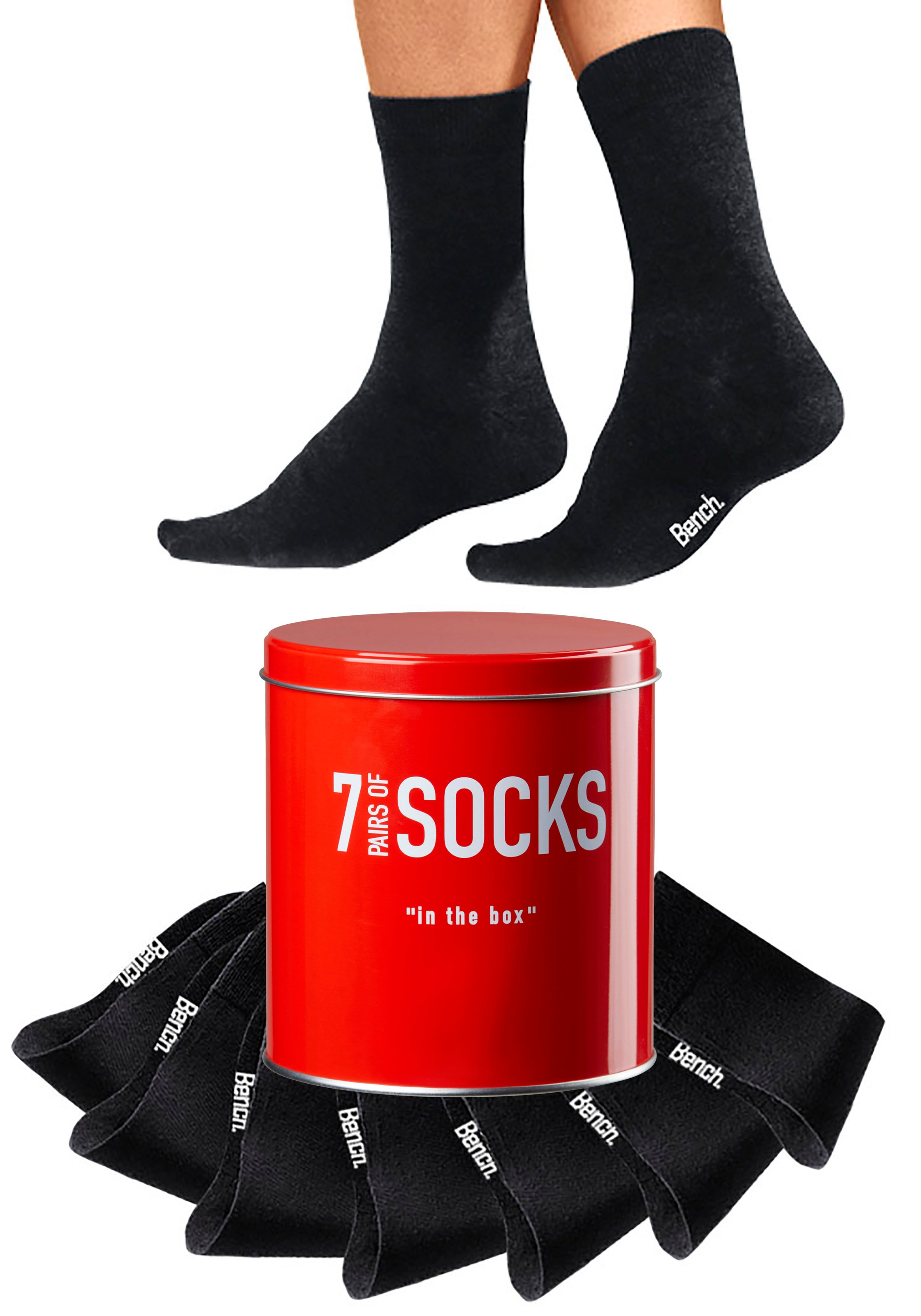 Bench. Businesssocken Dose, 7 Stk. tlg. in der praktischen Dose günstig online kaufen
