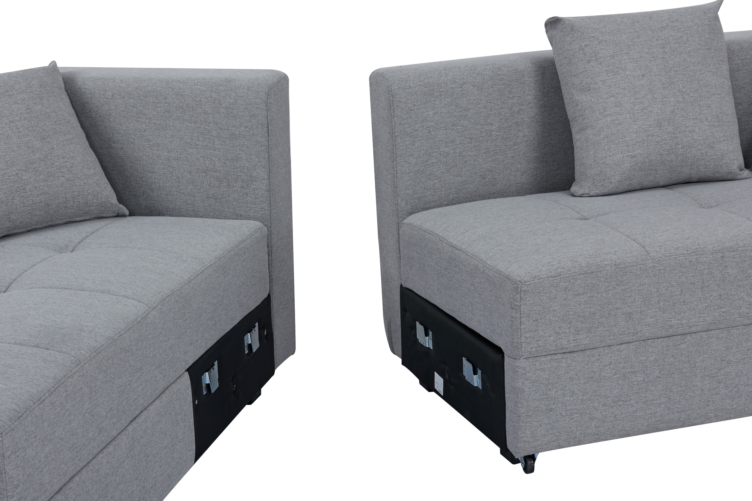INOSIGN Ecksofa »KILLAM, 217 cm, L-Form, mit Schlaffunktion u. Bettkasten«, Recamiere rechts / links montierbar, in Cord und Webstoff