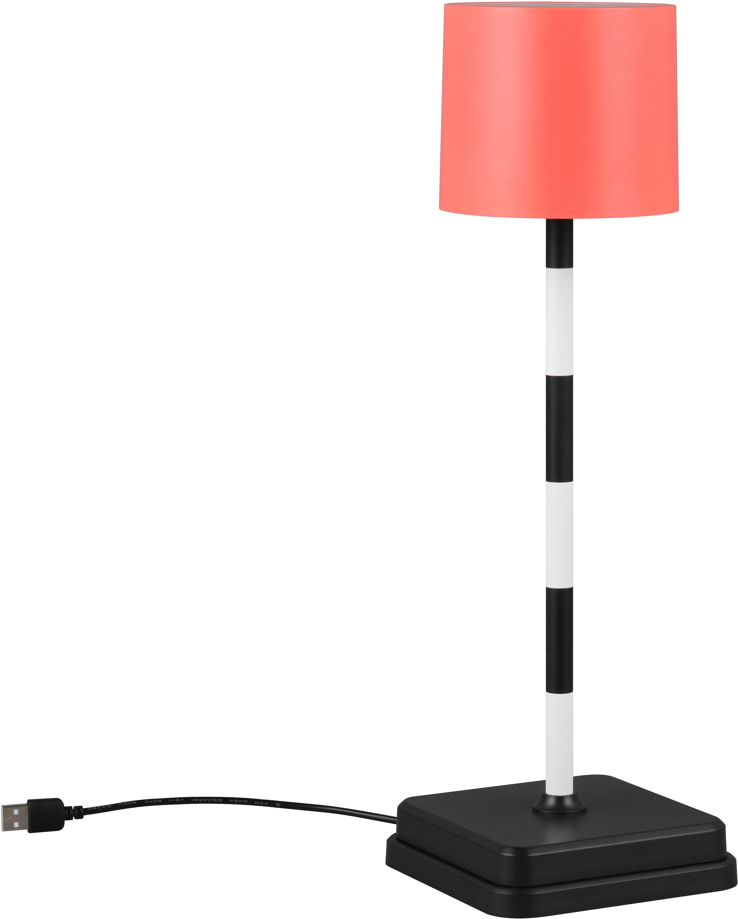 REALITY Leuchten LED Außen-Tischleuchte »Fernandez«, LED fest integriert, dimmbar, Lichtfarbe einstellbar, USB Ladestation