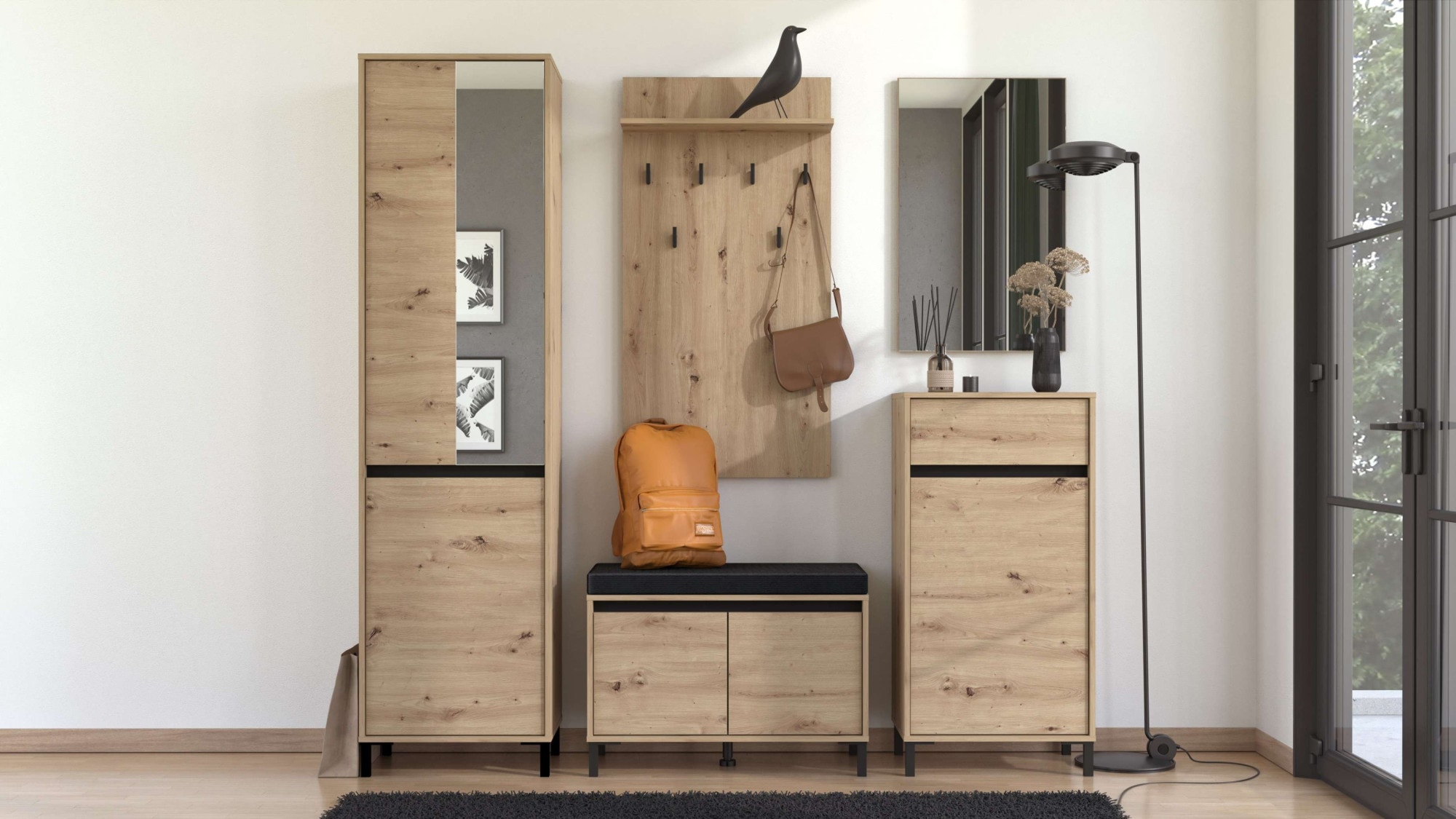 Home affaire Garderoben-Set "Arran Flurmöbel, Dielenmöbel, Flurschrank, Flu günstig online kaufen