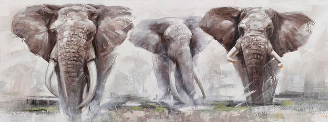 Home affaire »Elephant«, Ölbild Elefanten-Tiere kaufen BAUR 