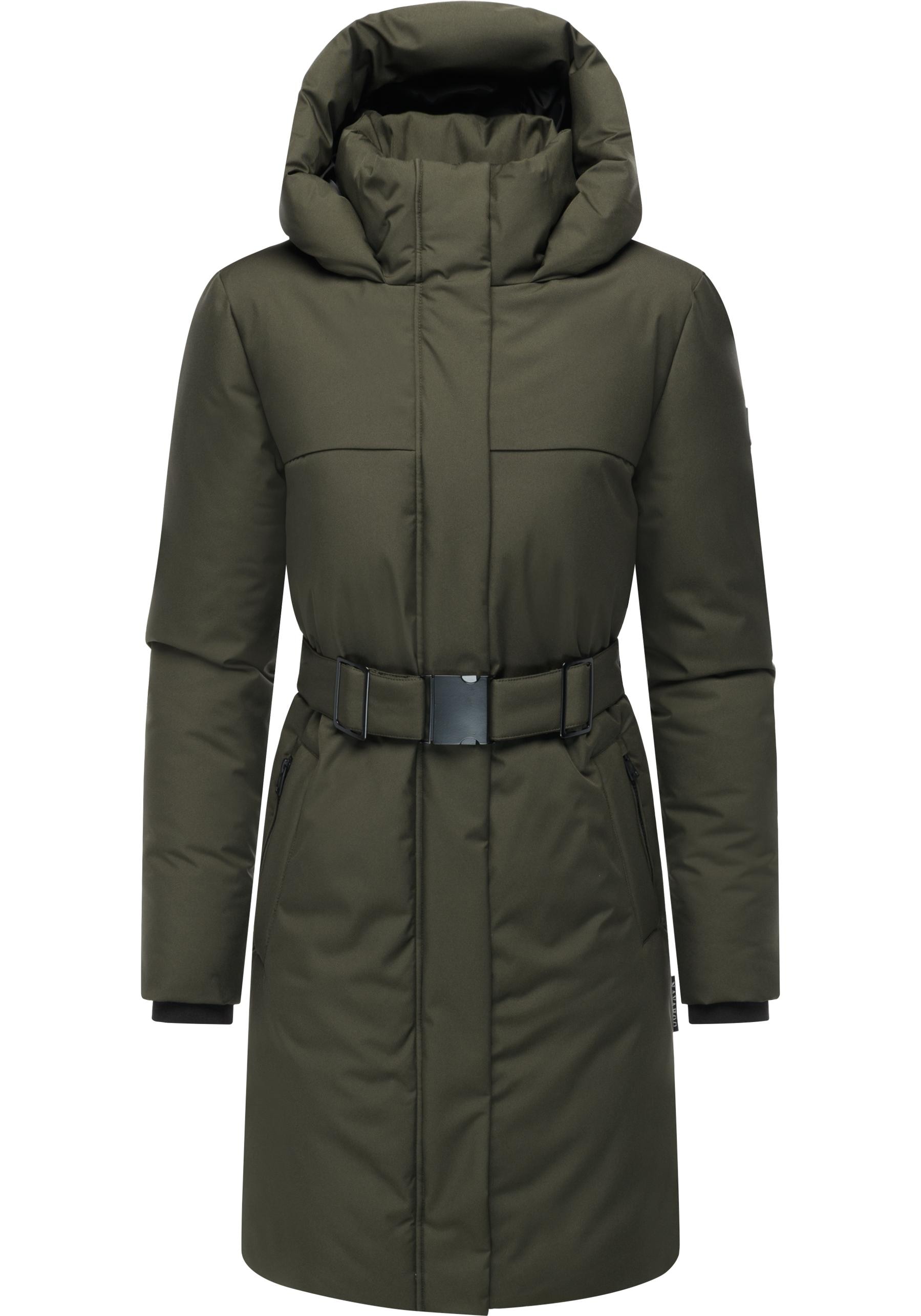 Navahoo Wintermantel "Gipfelspass XIV" Warmer Winterparka mit Taillengürtel