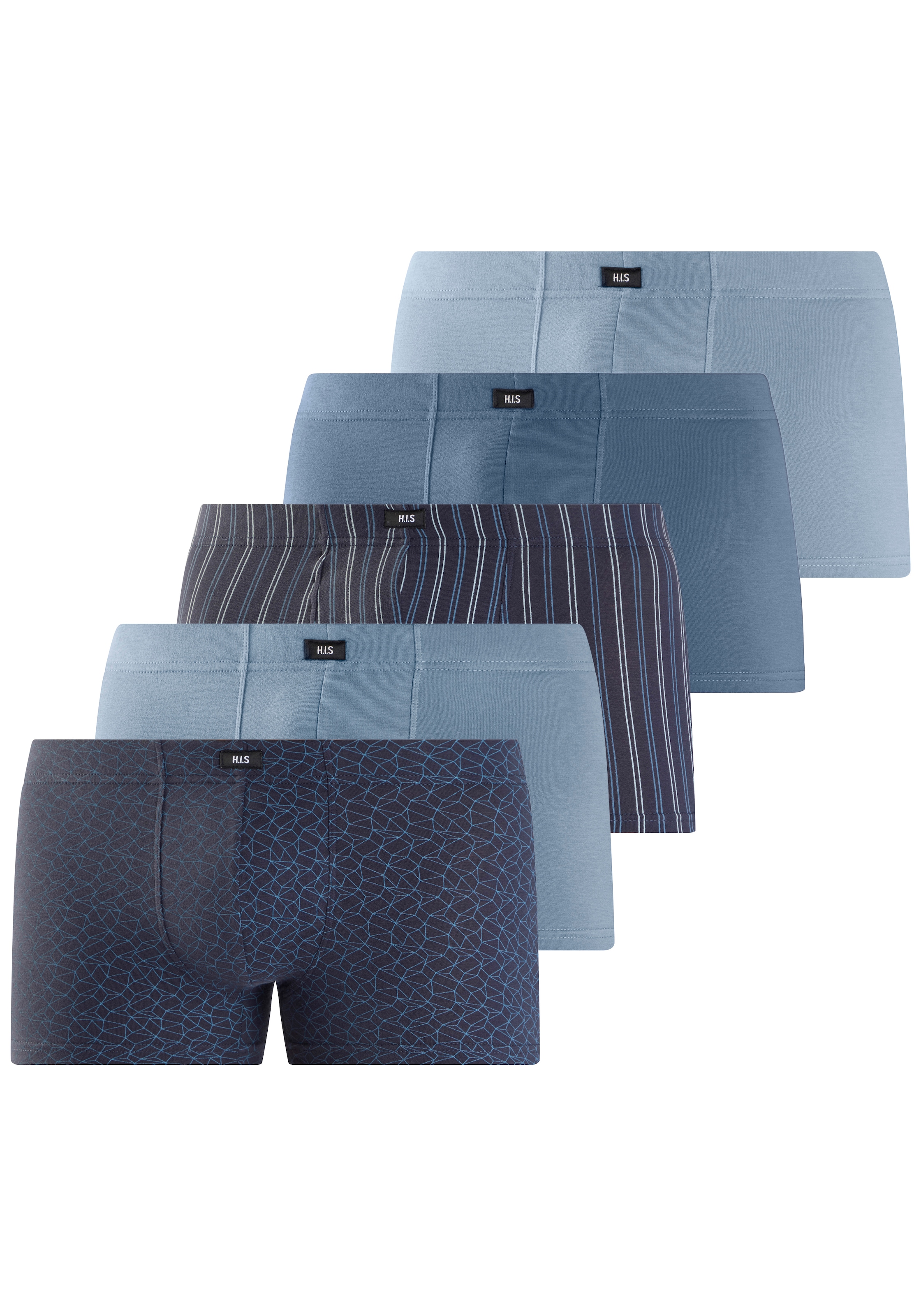 H.I.S Boxer "Boxershorts für Herren" Packung, 5 Stk. in bedruckter Baumwoll günstig online kaufen