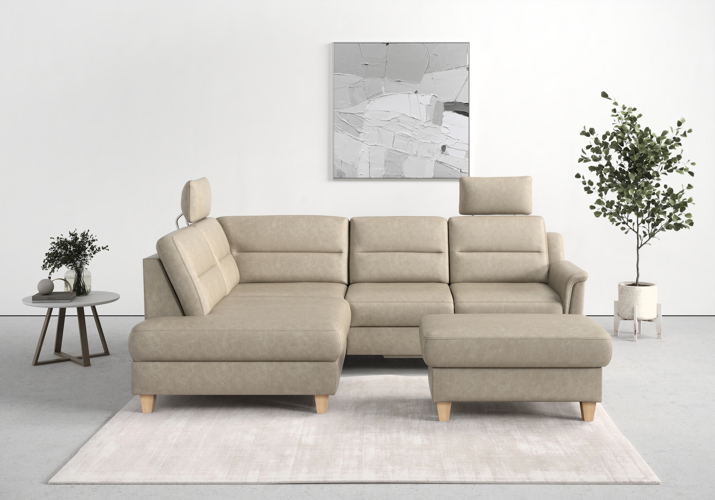 sit&more Ecksofa "Farö L-Form", inklusive Federkern, wahlweise mit Bettfunk günstig online kaufen