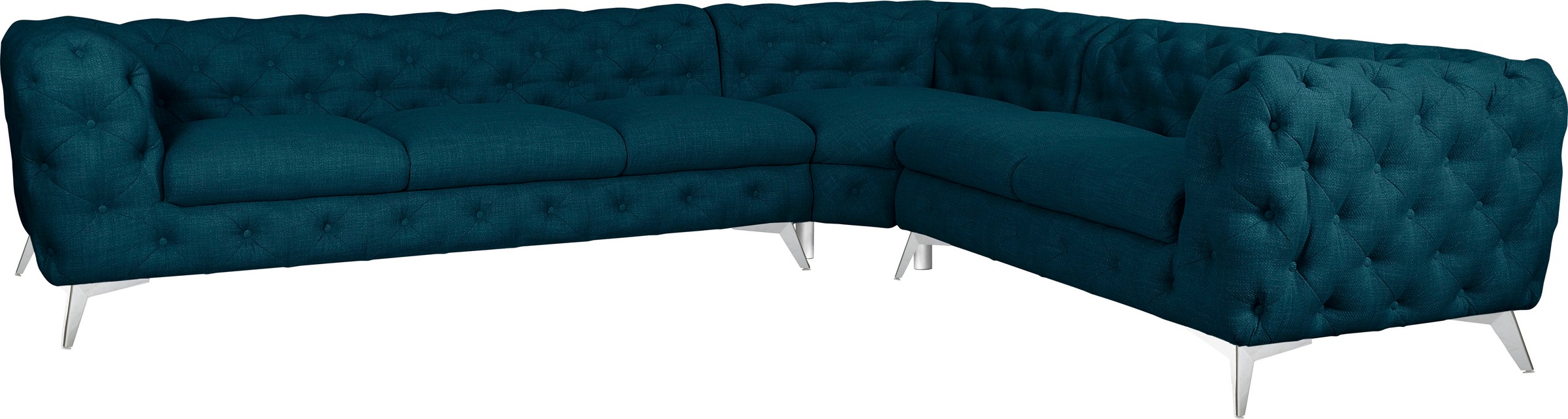 Thumbnail - Home affaire Chesterfield-Sofa "Ecksofa GLYNIS L-Form mit Wellenunterfederung, Maße B/T/H 323/264/75cm" aufwändige Knopf...