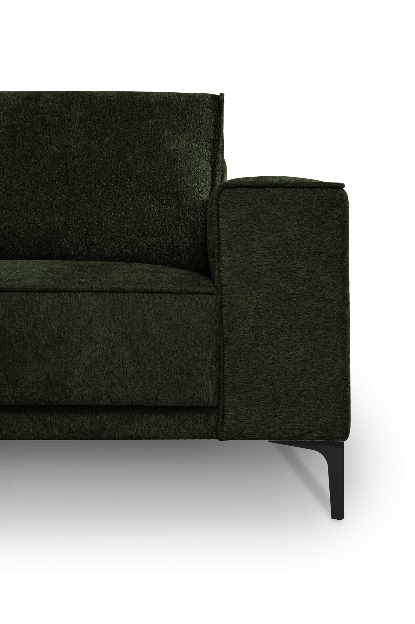 Places of Style Wohnlandschaft »XXL Sofa Oland, Struktur, Flachgewebe, Luxus-Microfaser, Boucle«, U-Form, 342 cm, Wellenunterfederung, Skandi-Design, Metallfüße