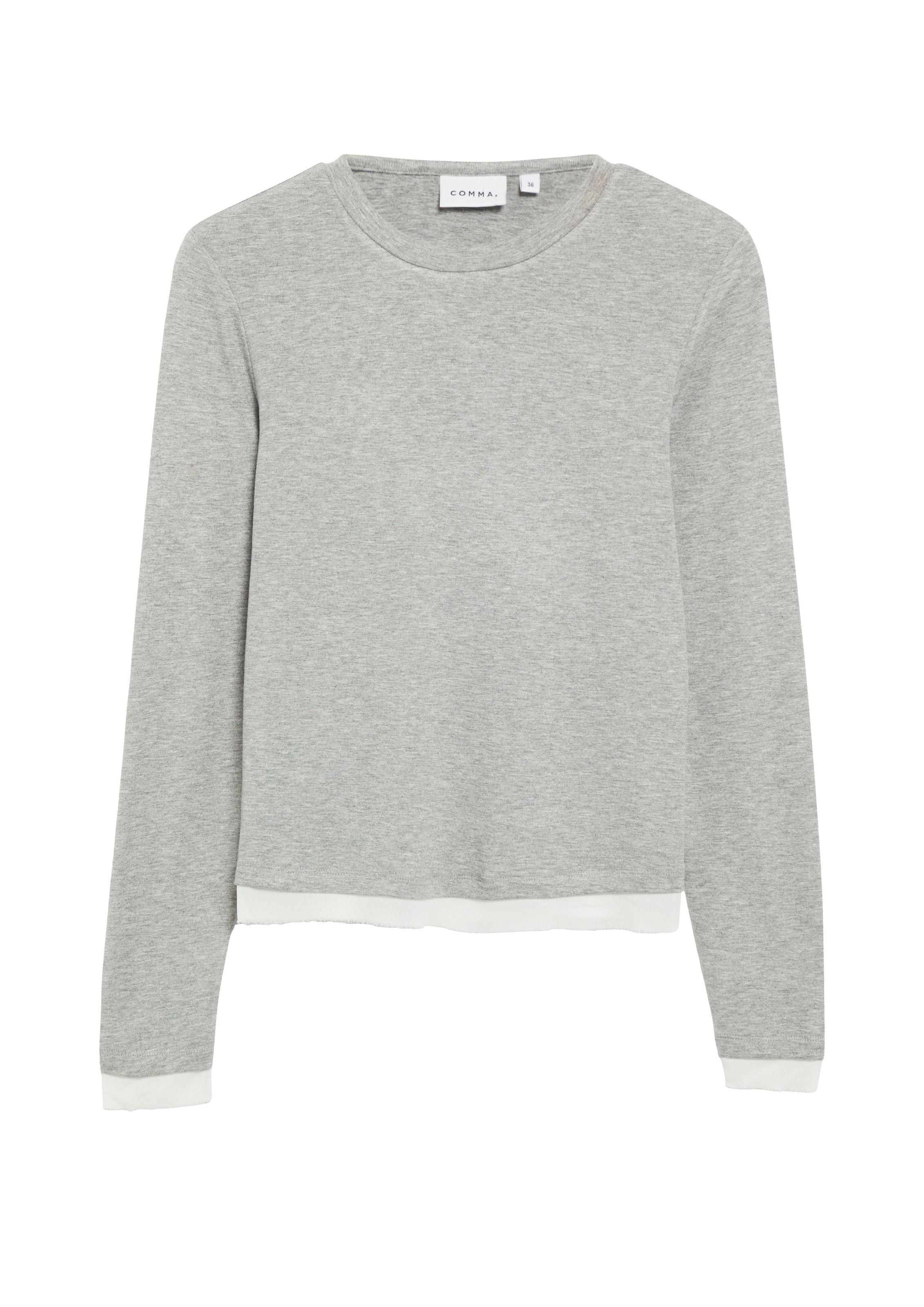 Comma Langarmshirt im Doppellayer-Look / Viskose-Stretch
