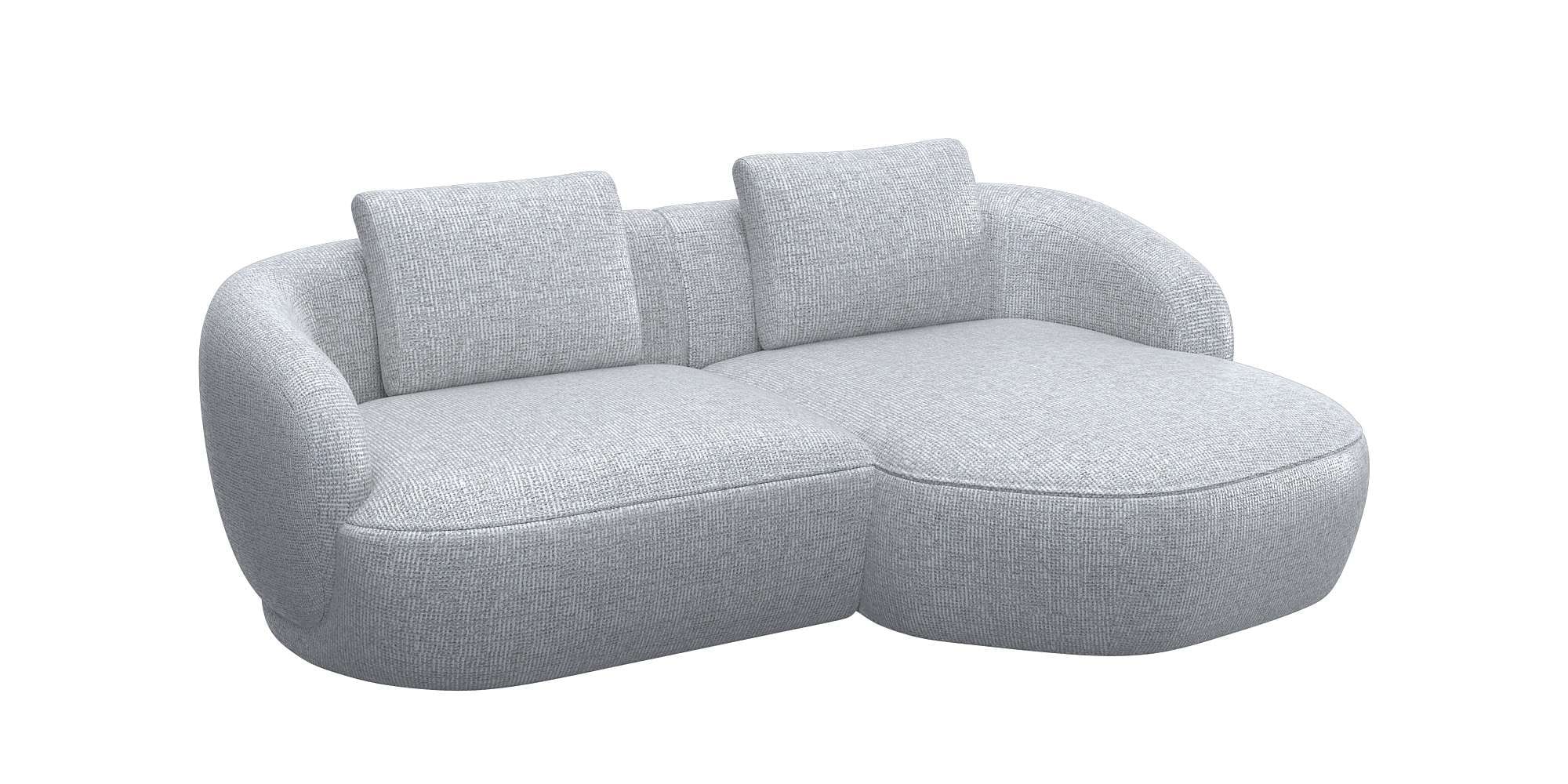 FLEXLUX Wohnlandschaft "Torino, rund, L-Form, Sofa-Ecke mit Recamiere, Long günstig online kaufen