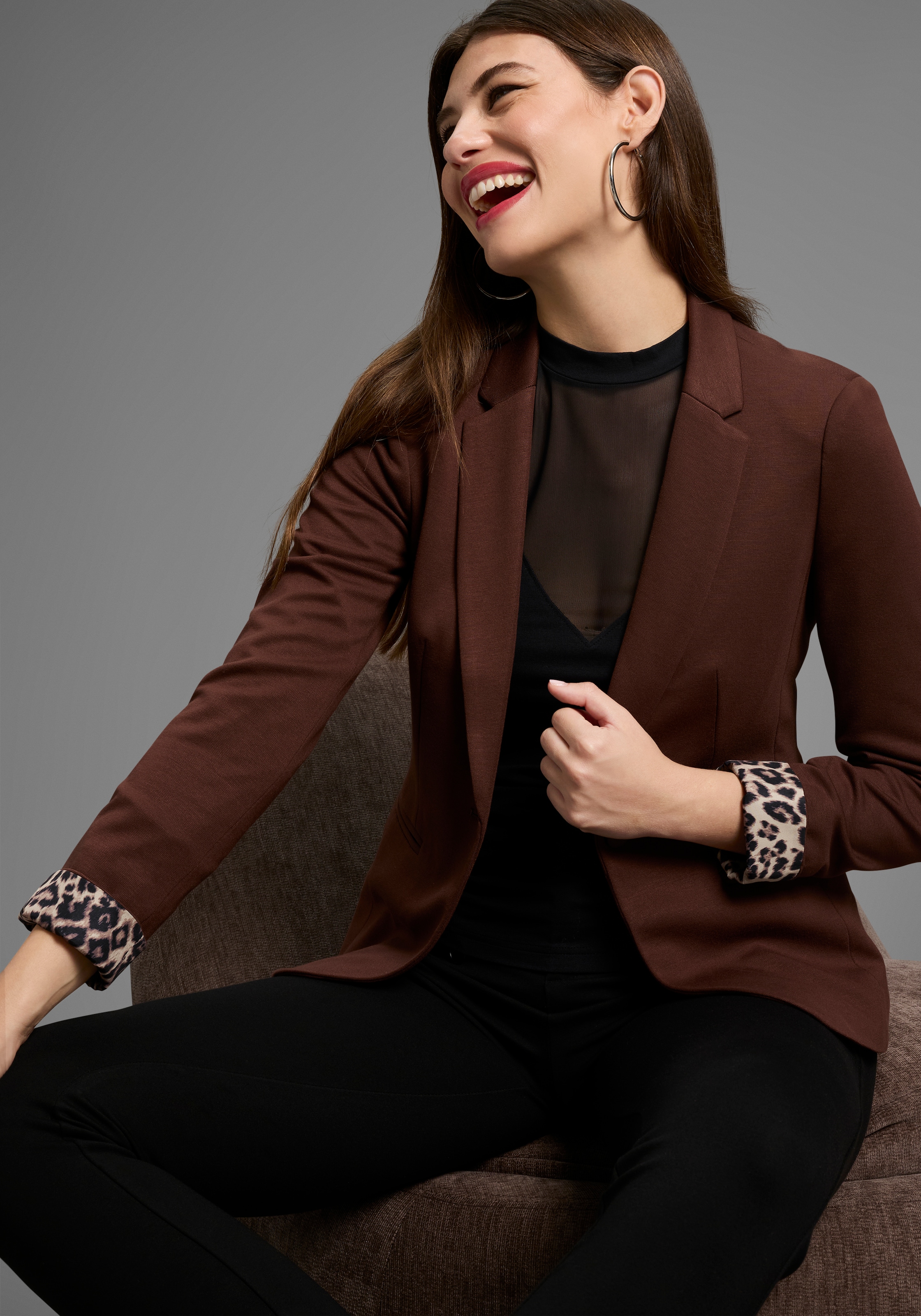 Bruno Banani Kurzblazer, Leoprint-Futter - NEUE FARBEN günstig online kaufen