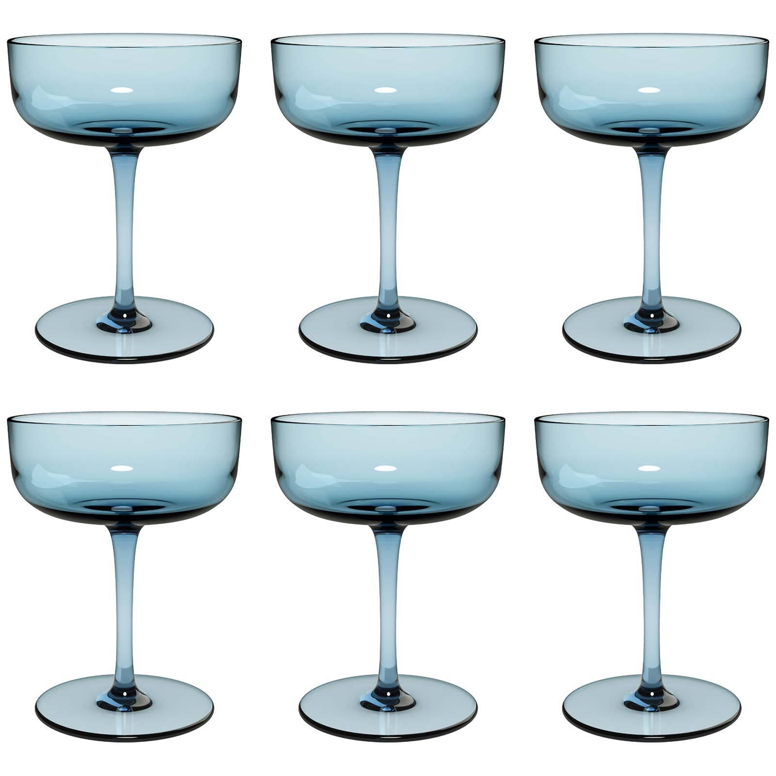 Sektglas "Sektschalen / Dessertschalen Like Glass 100 ml 6er Set", blau (ice), 6 tlg., Glas, LIKE. BY VILLEROY & BOCH, Trinkgefäße